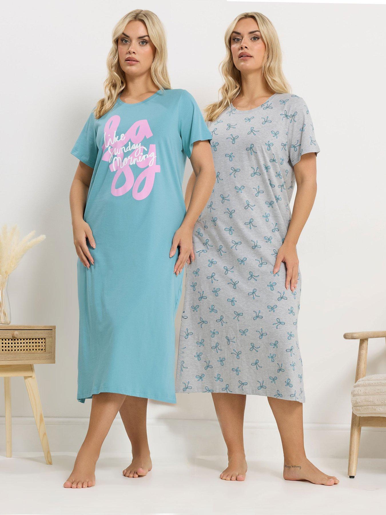 yours-curve-2-pack-lazy-sunday-midaxi-nightdress