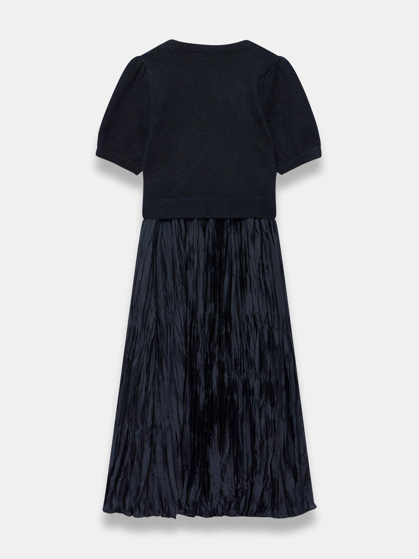 Image 6 of 6 of Mint Velvet Navy Knit Mix Midi Dress