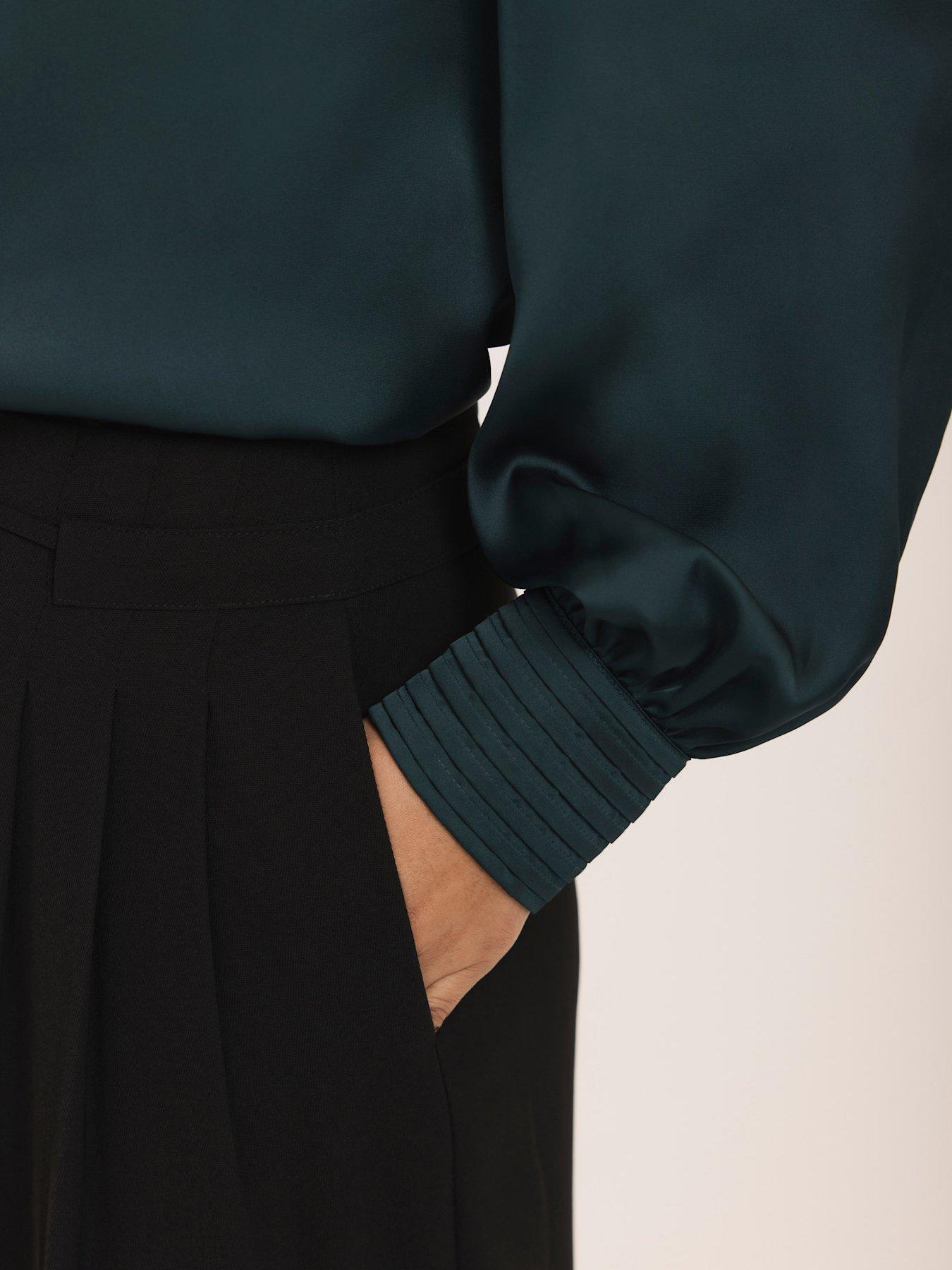 mint-velvet-teal-satin-blouse-greendetail