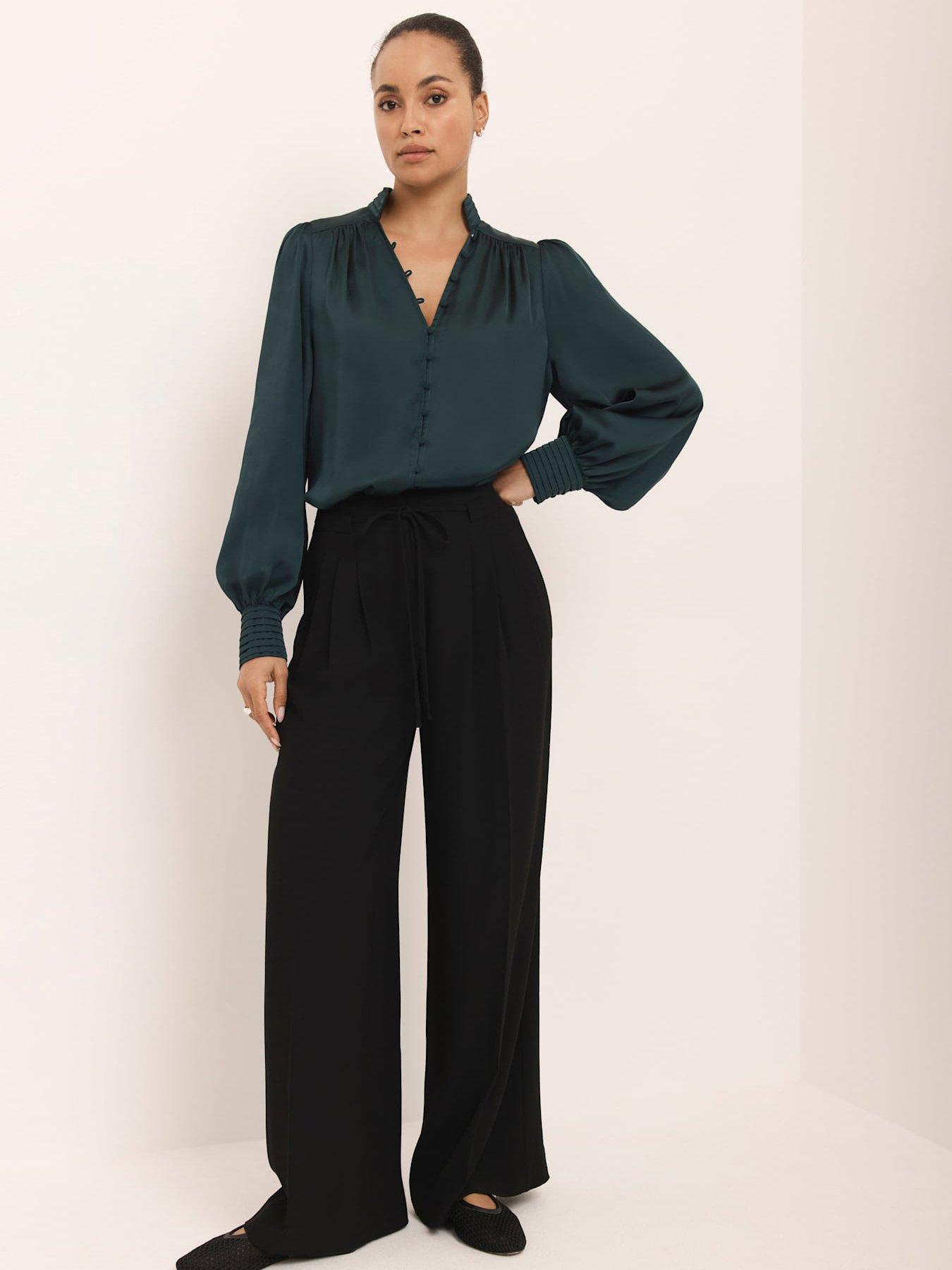 Image 6 of 7 of Mint Velvet Teal Satin Blouse