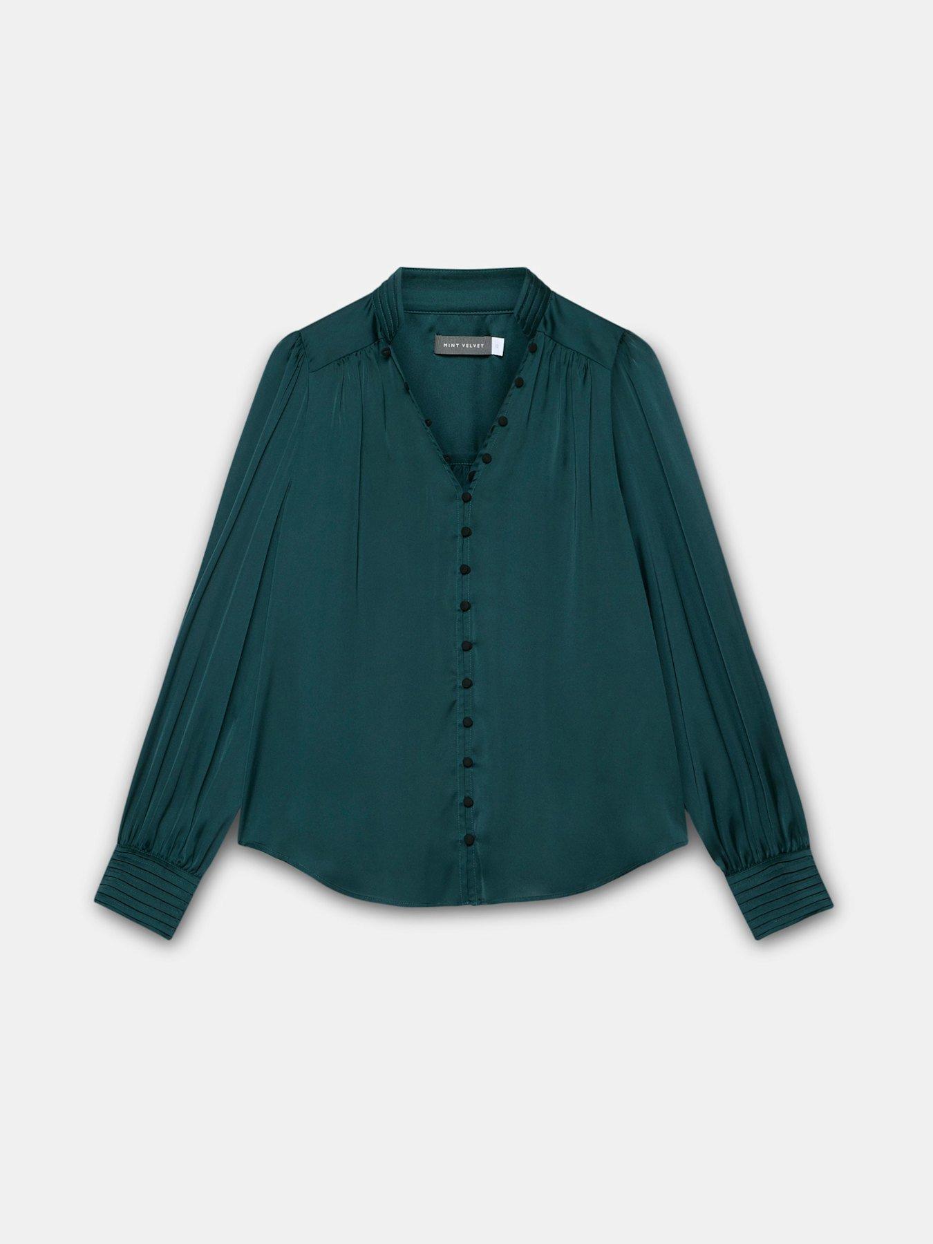 Image 7 of 7 of Mint Velvet Teal Satin Blouse