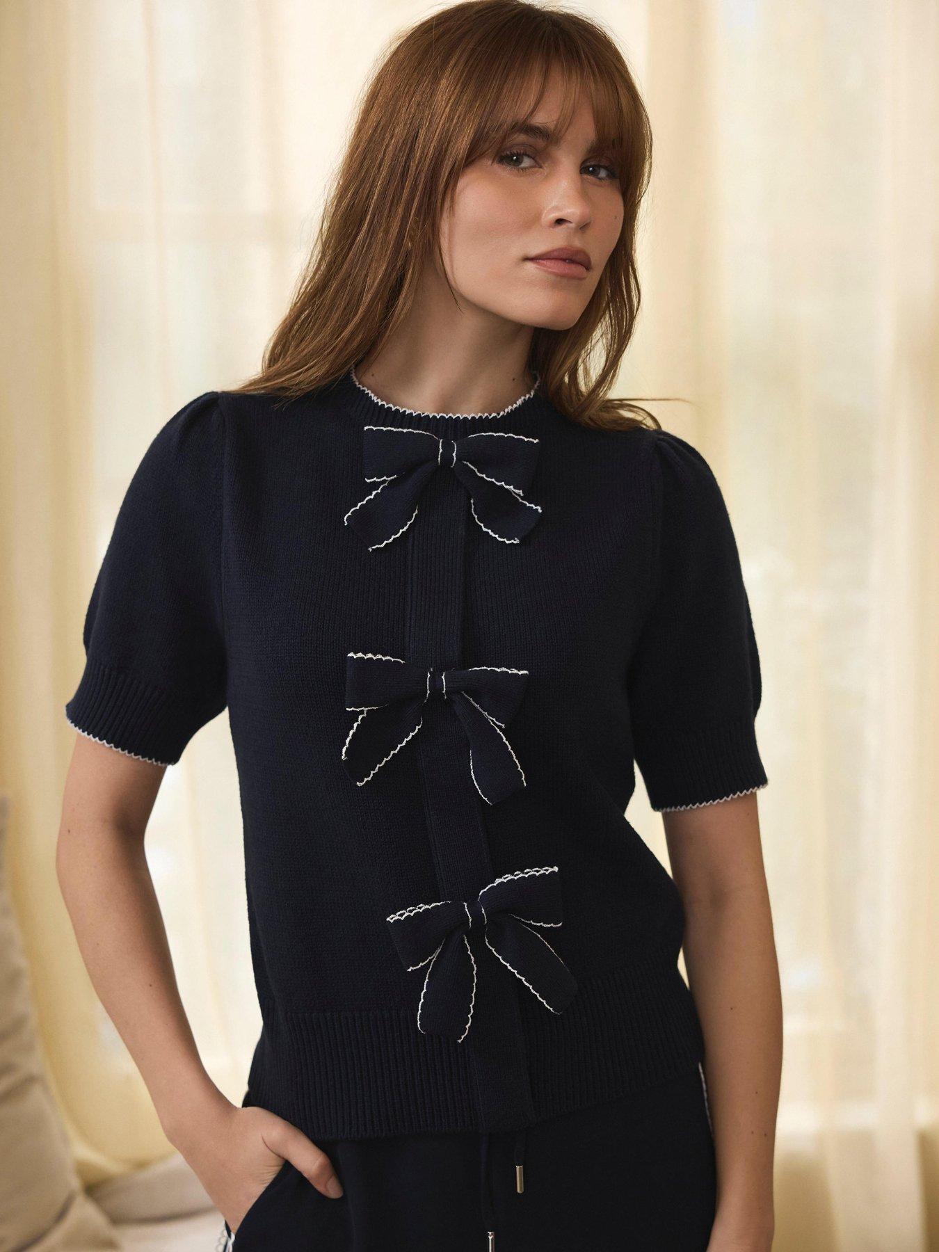 mint-velvet-navy-bow-front-knit-top-bluefront