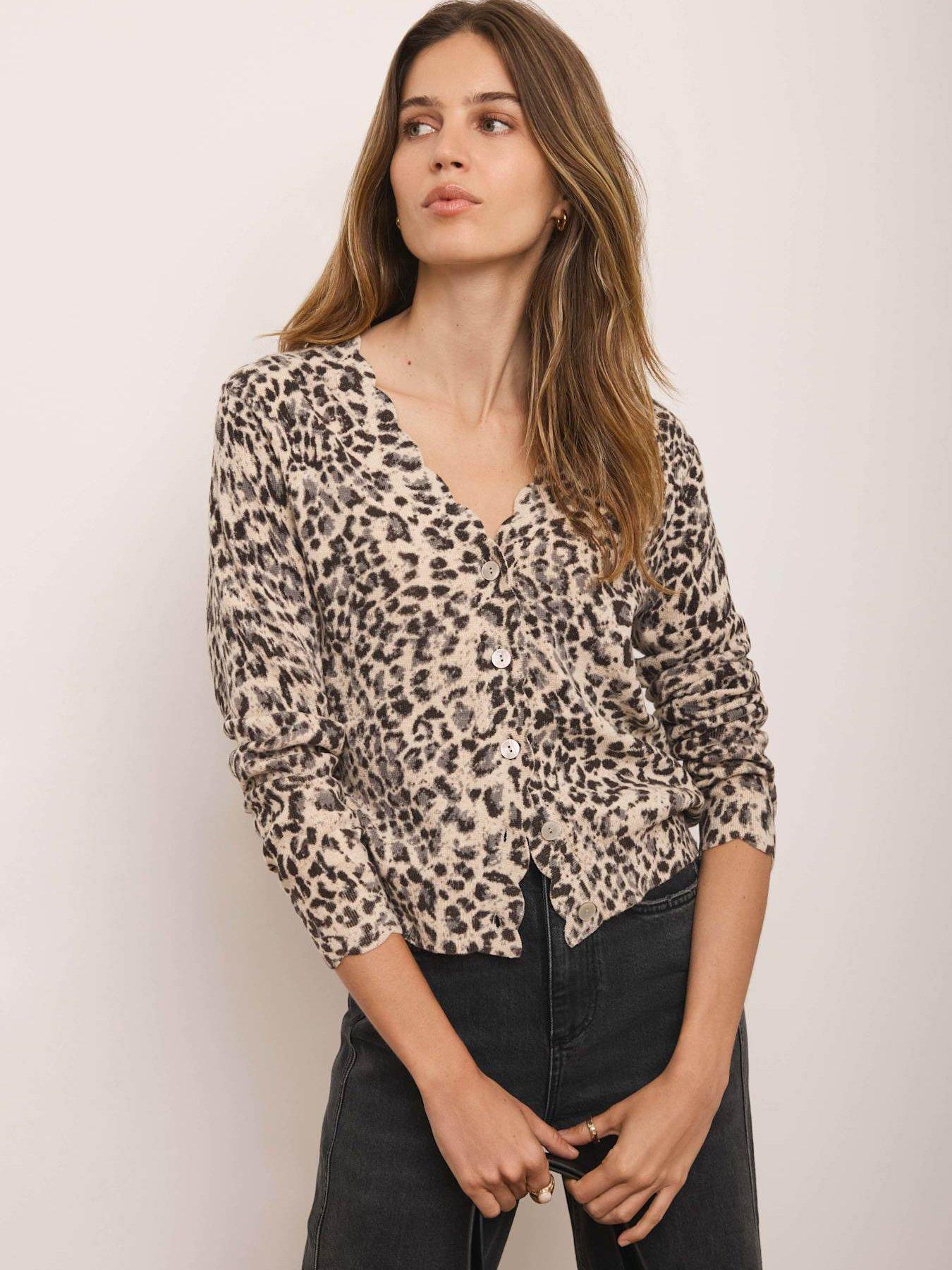 Mint Velvet Neutral Leopard Cardigan