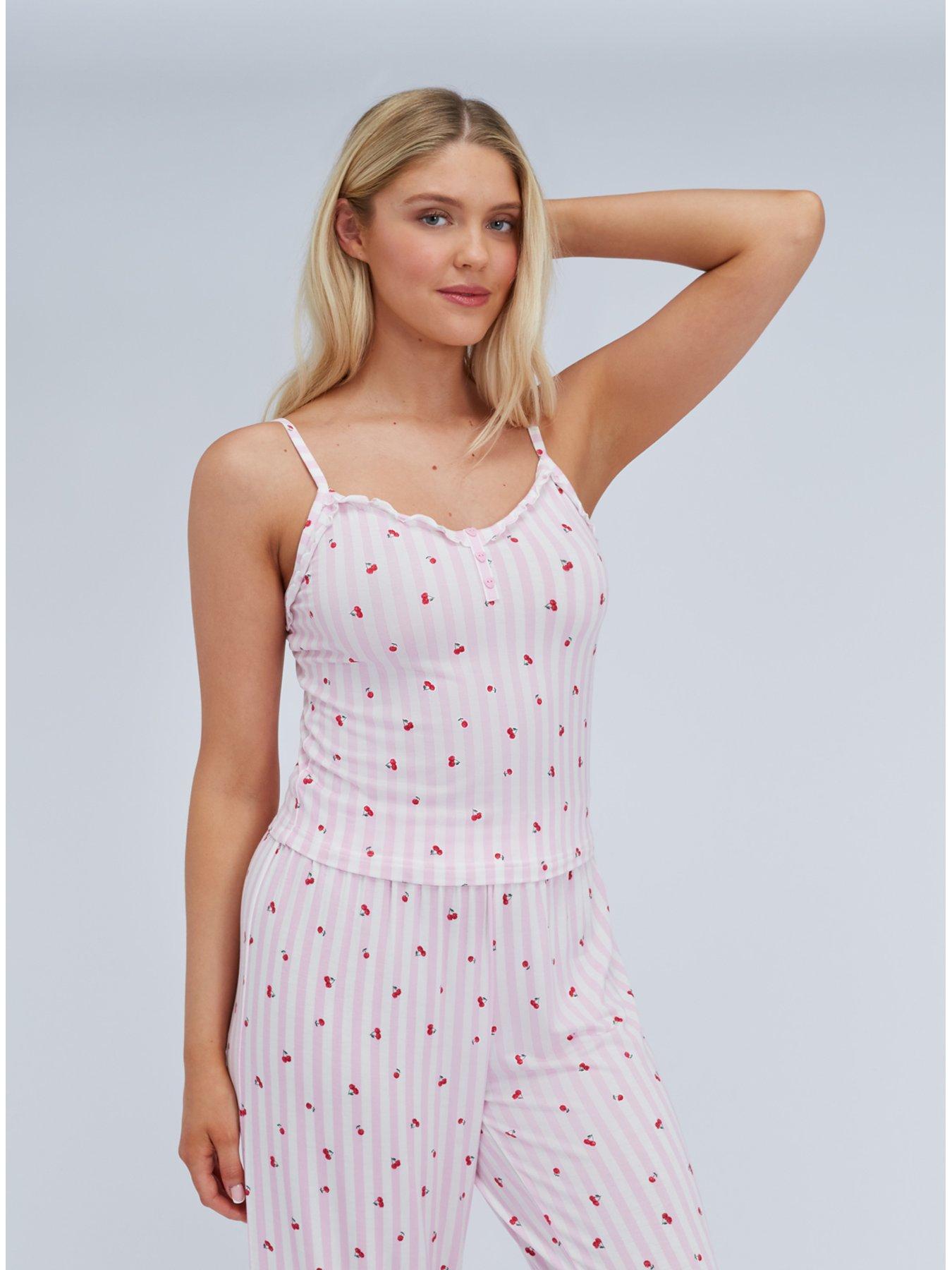 boux-avenue-cherry-stripe-modal-pyjama-set-pinkoutfit