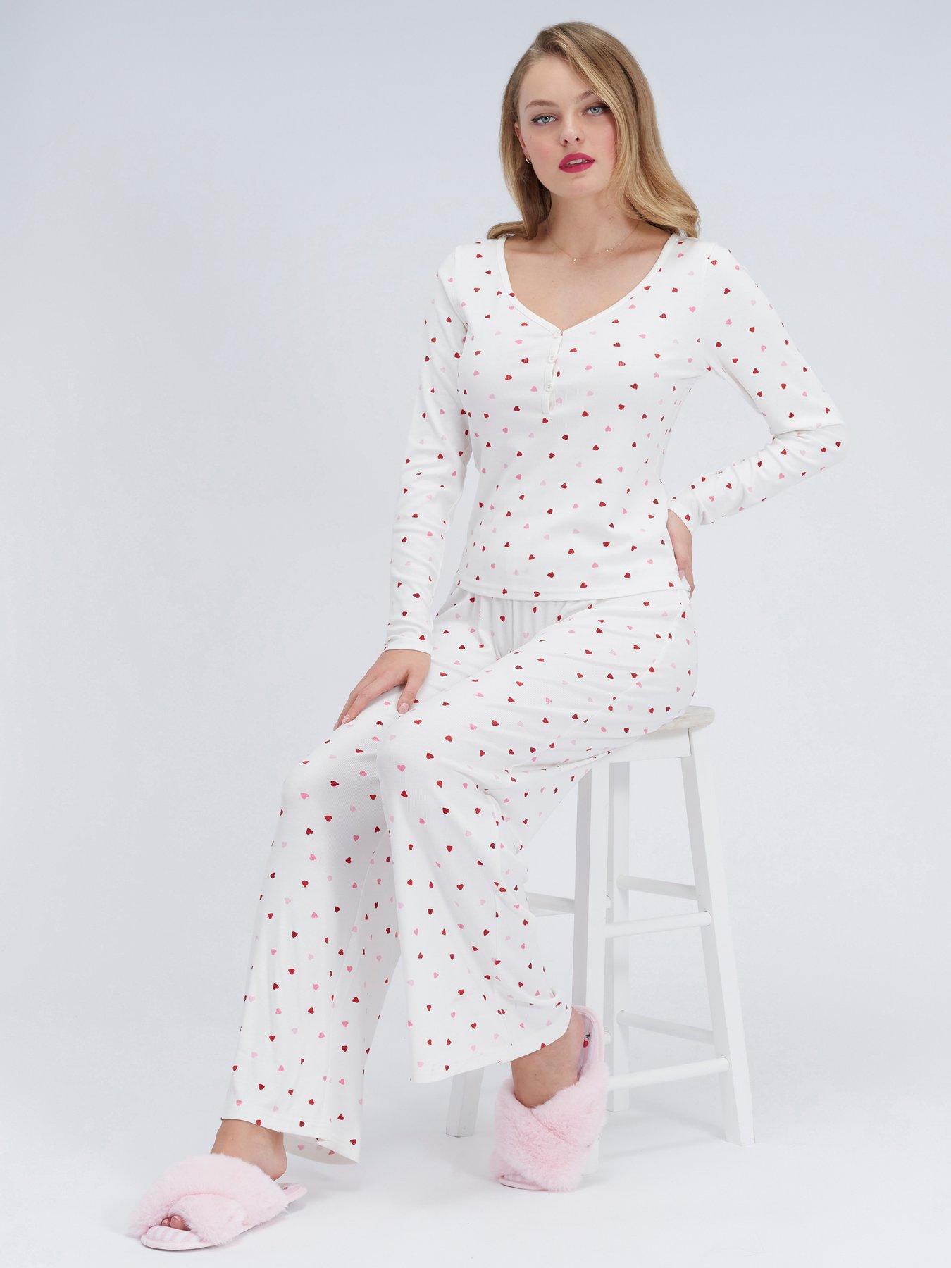 boux-avenue-heart-rib-modal-pyjama-set-ivory-mix-whitefront