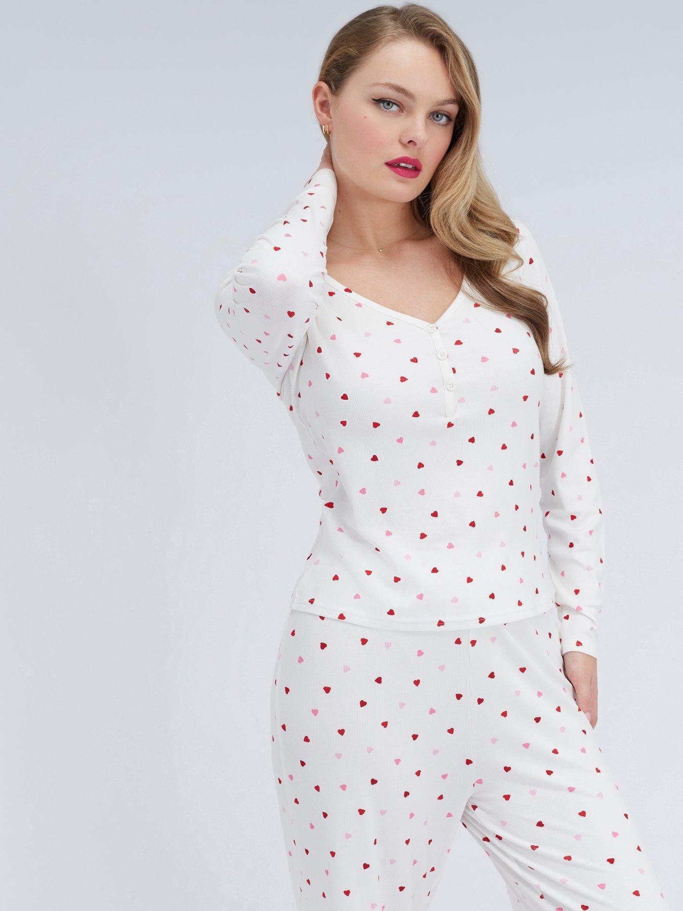 boux-avenue-heart-rib-modal-pyjama-set-ivory-mix-whiteoutfit