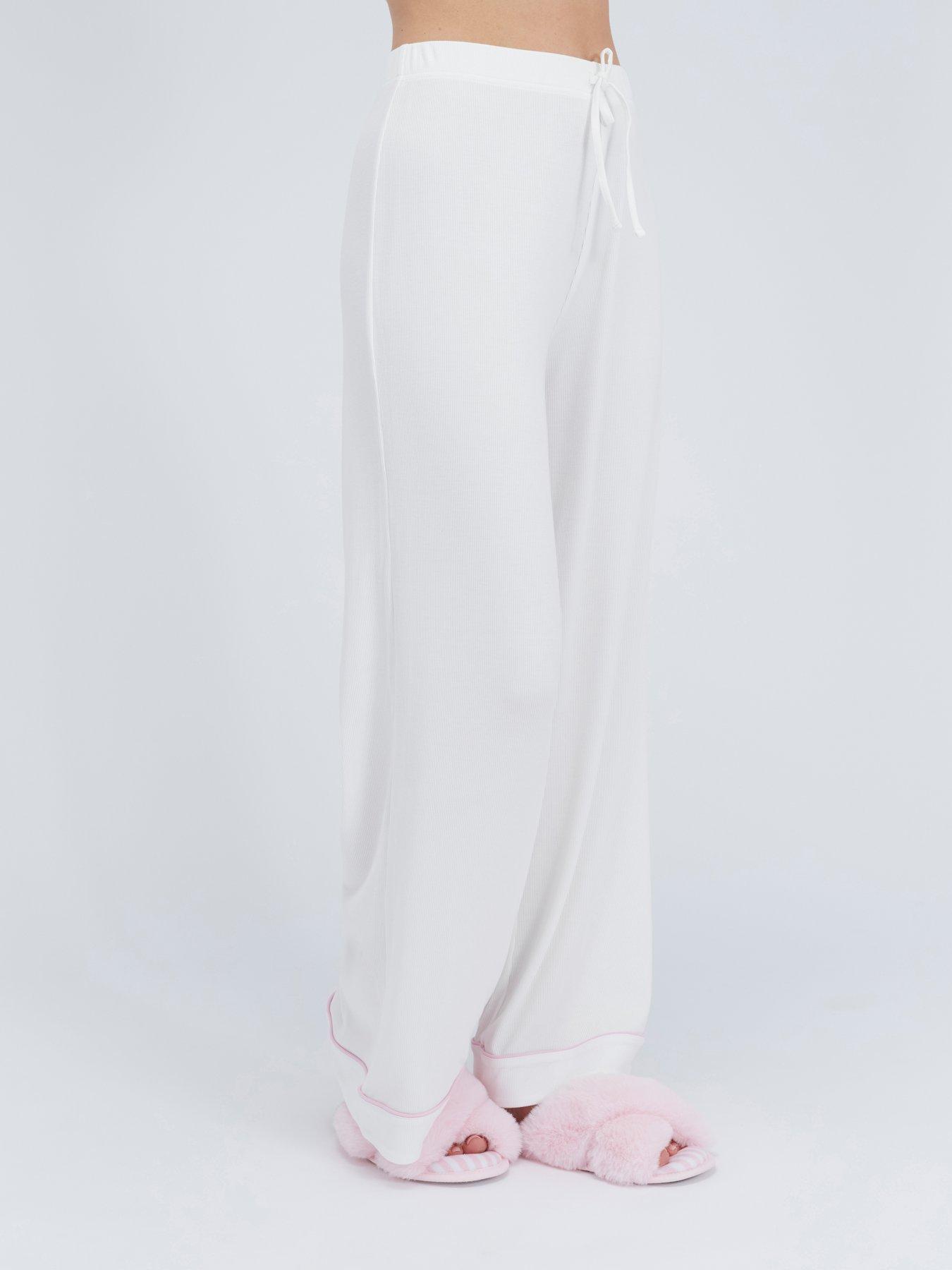 Image 1 of 3 of Boux Avenue Rib Modal Pant - Mix - White