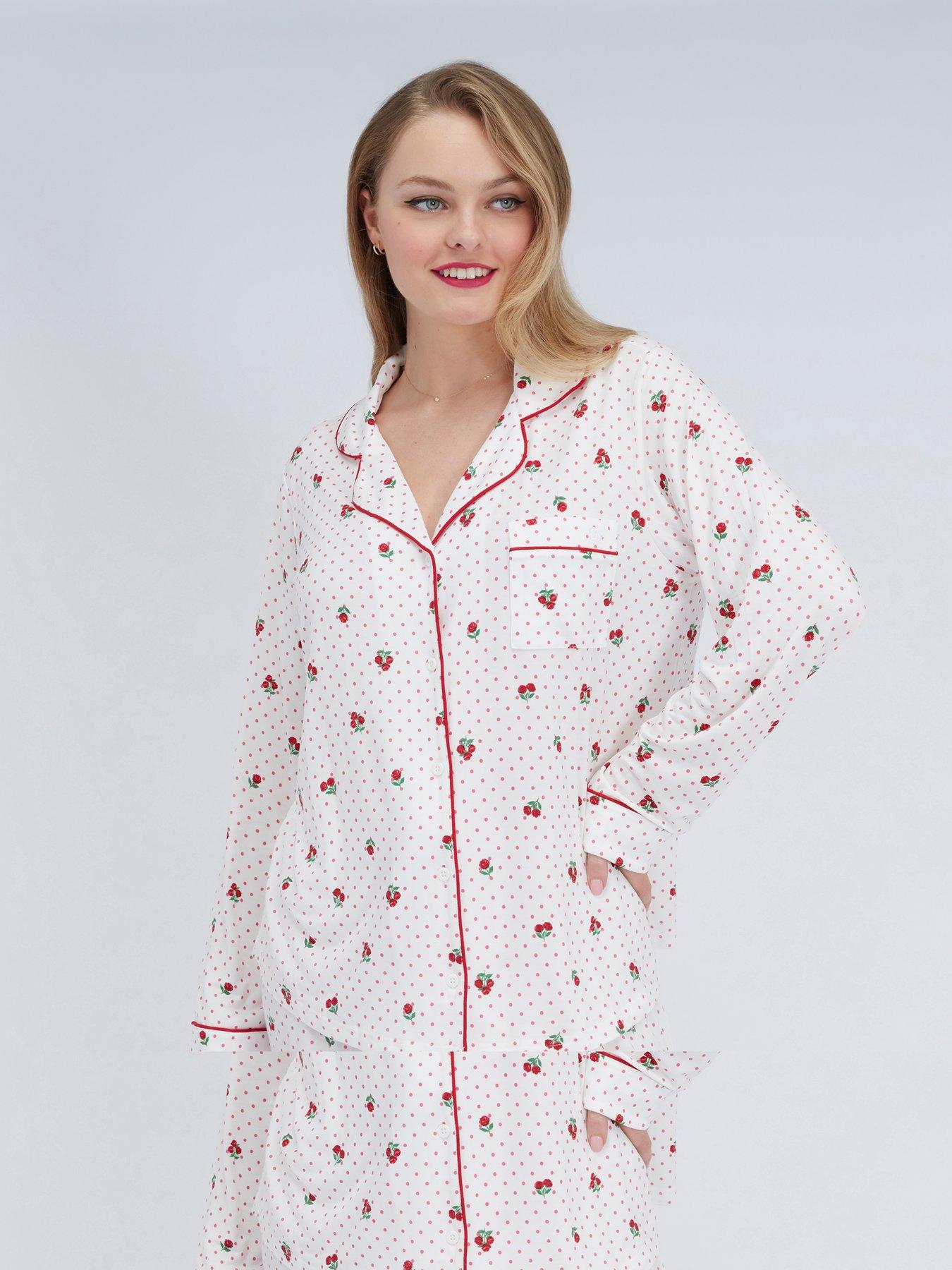 Image 3 of 6 of Boux Avenue Boux Avenue Polka Rose Modal Pyjama Set - Ivory Mix