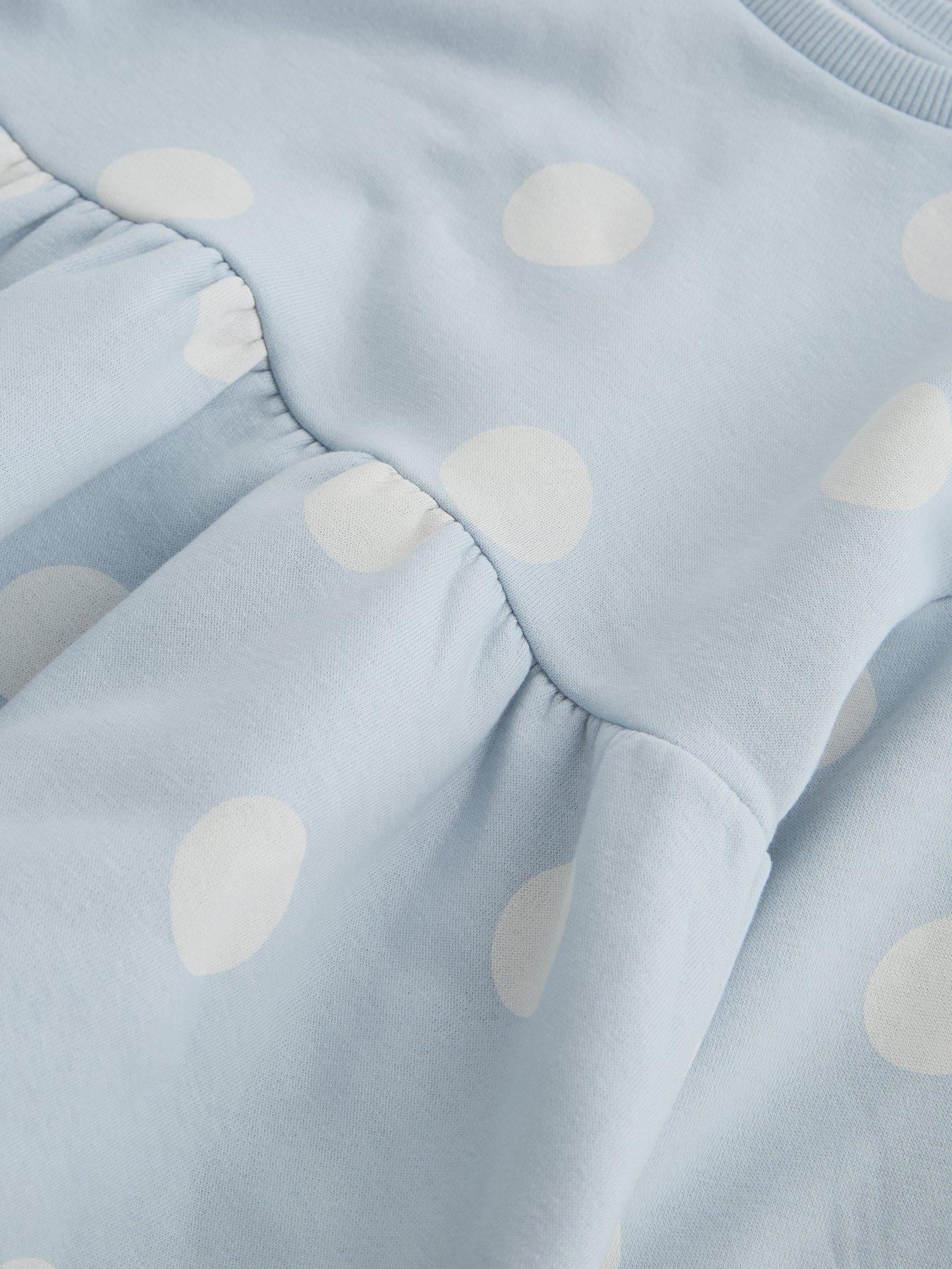 Image 3 of 4 of The Very Collection Girls Peplum Polka Dot Sweatshirt And Legging Set - Light Blue