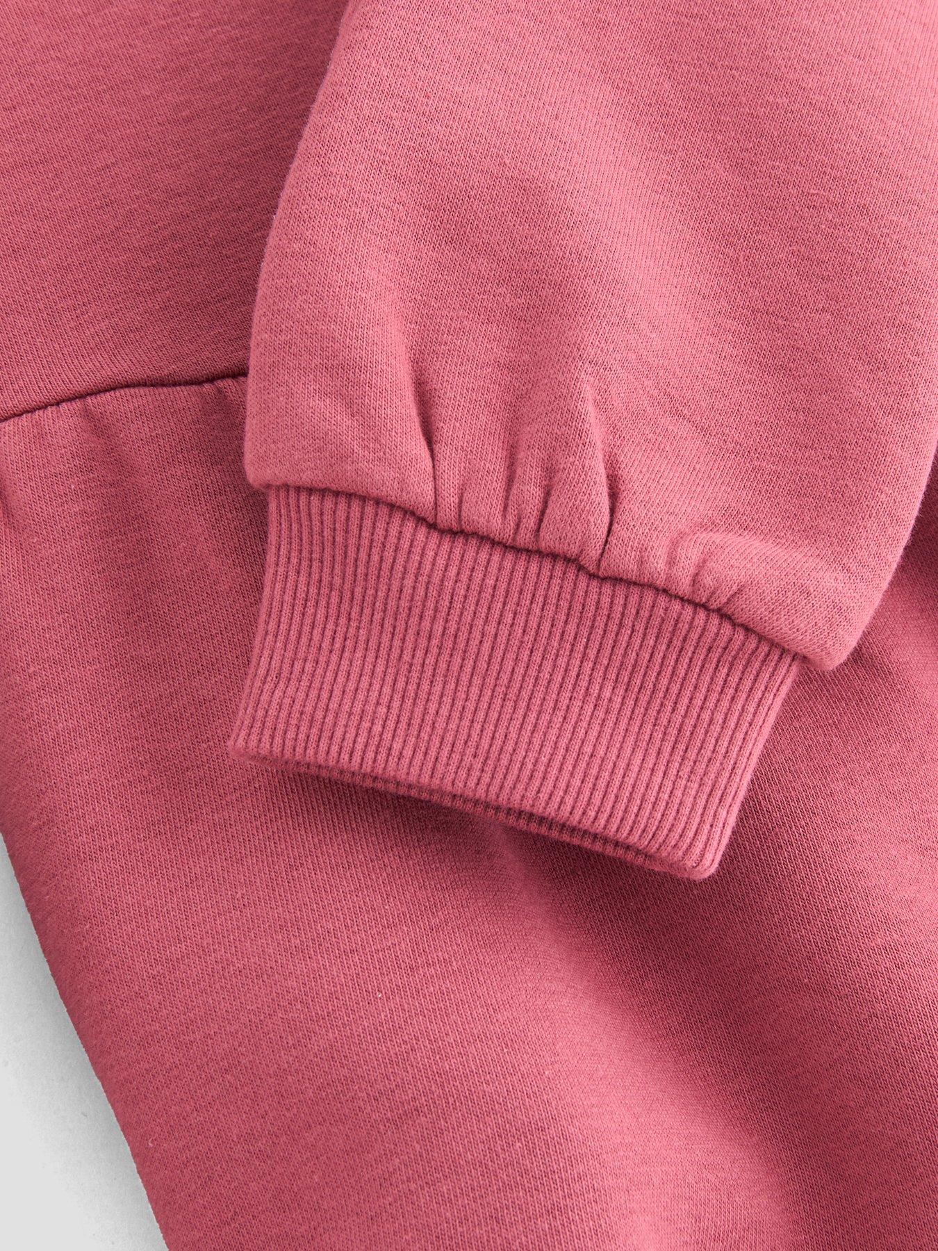 Image 4 of 5 of The Very Collection Girls Peplum Heart Print Sweatshirt And Legging Set - Pink