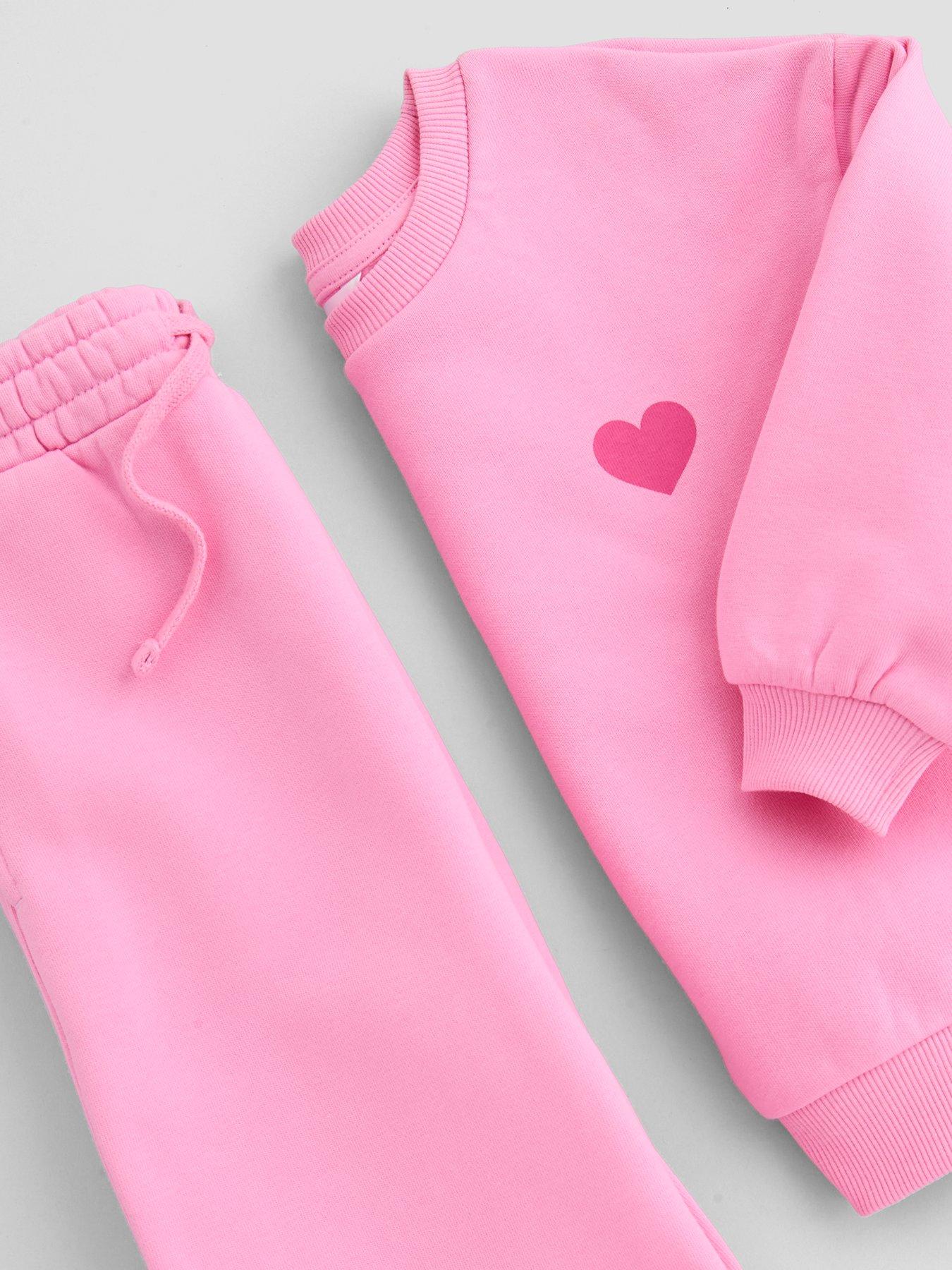 Image 3 of 5 of The Very Collection Girls Back Print 2-Piece Sweatshirt Set - Pink