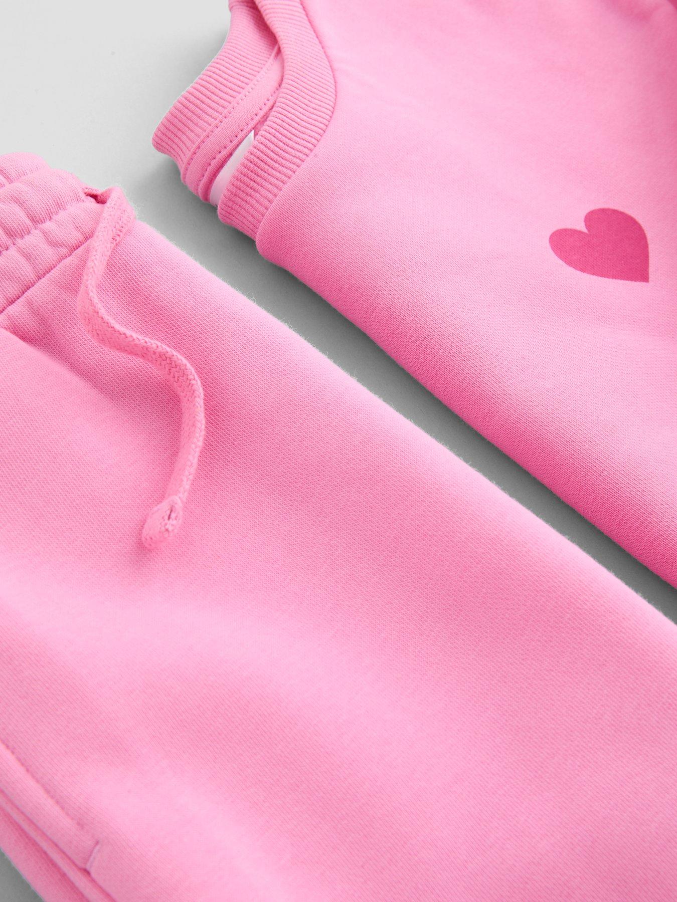 Image 4 of 5 of The Very Collection Girls Back Print 2-Piece Sweatshirt Set - Pink