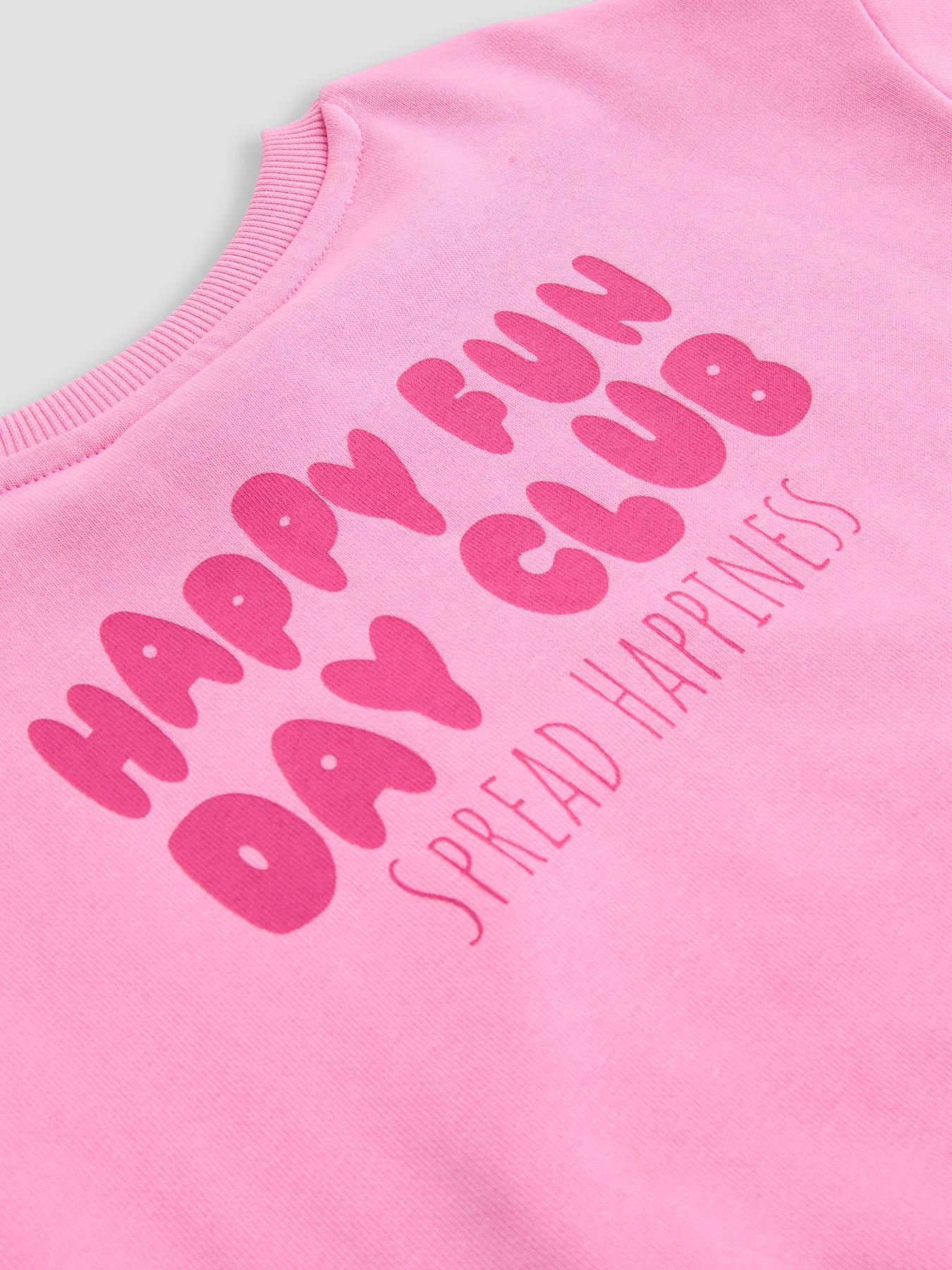 Image 5 of 5 of The Very Collection Girls Back Print 2-Piece Sweatshirt Set - Pink