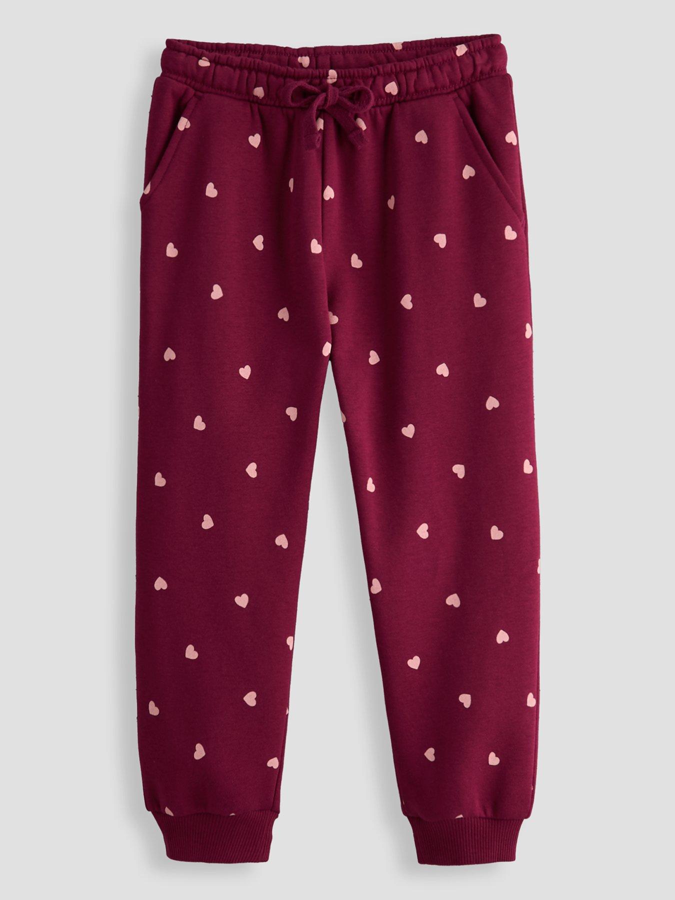 The Very Collection Girls Heart Cuff Leg Jogger - Red