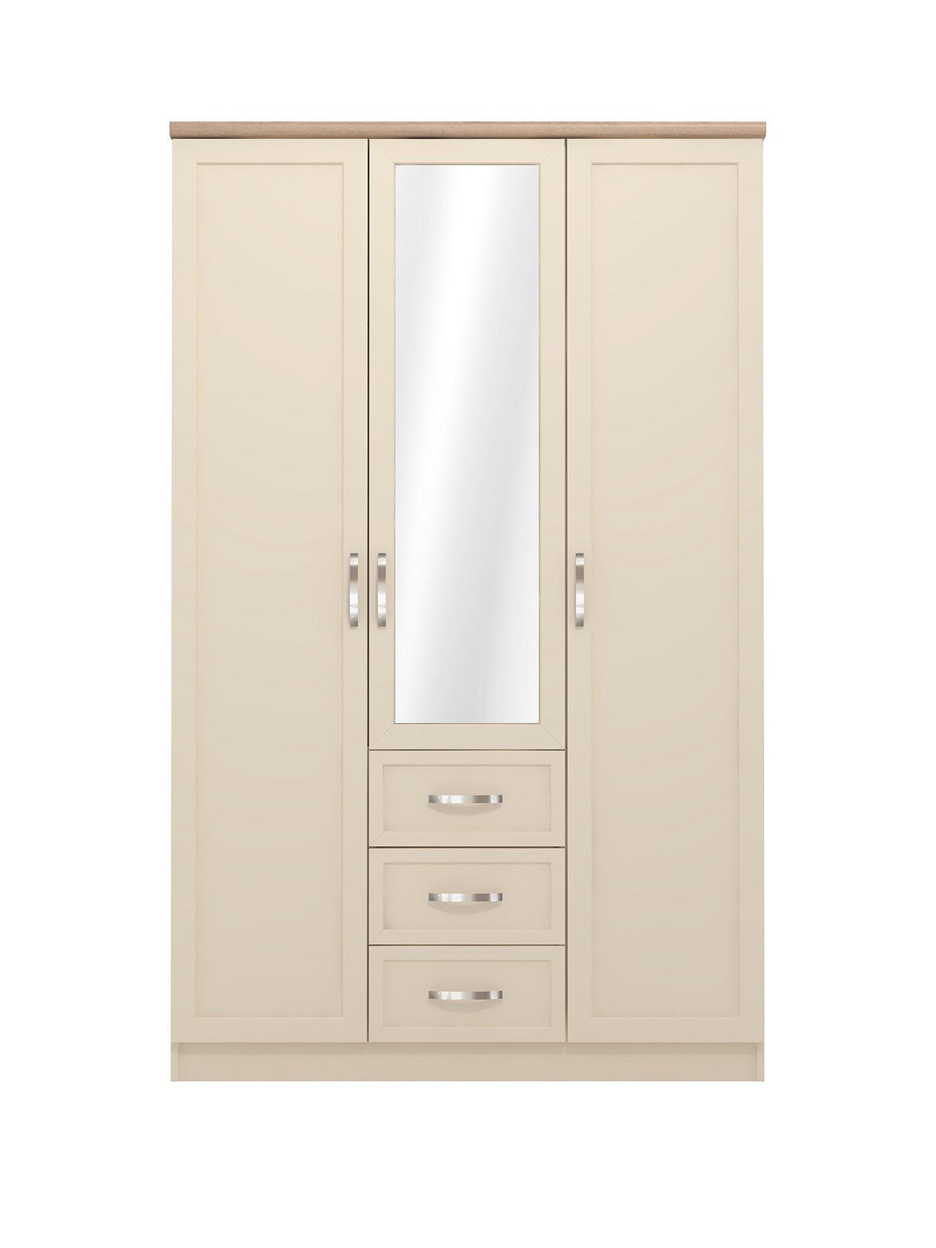Image 2 of 7 of The Very Collection Camberley 3 Door 3 Drawer Mirrored Wardrobe