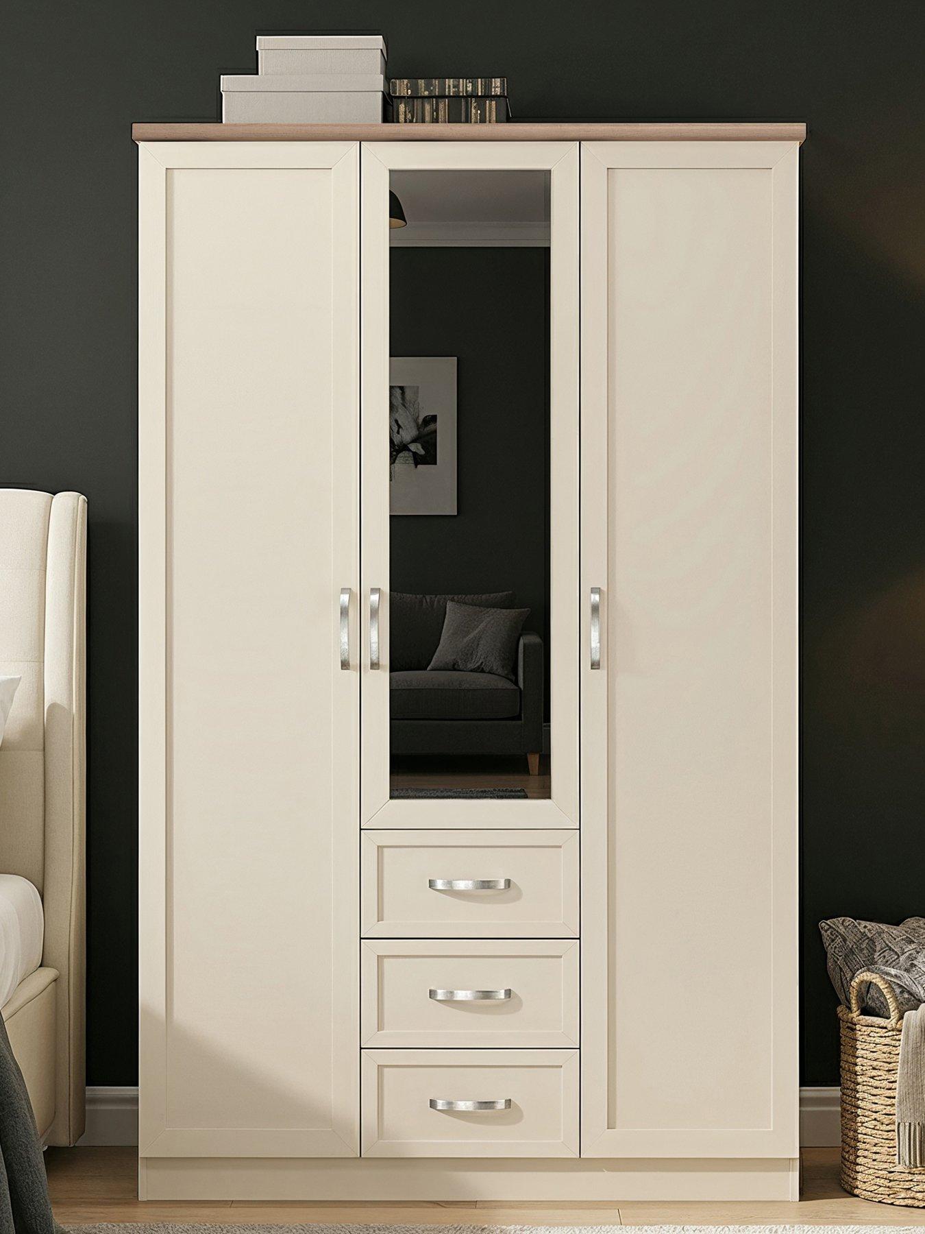 Image 4 of 7 of The Very Collection Camberley 3 Door 3 Drawer Mirrored Wardrobe