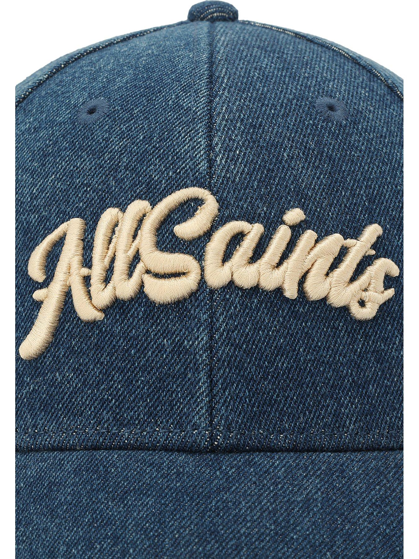 Image 3 of 3 of AllSaints Denim Baseball Cap - Blue