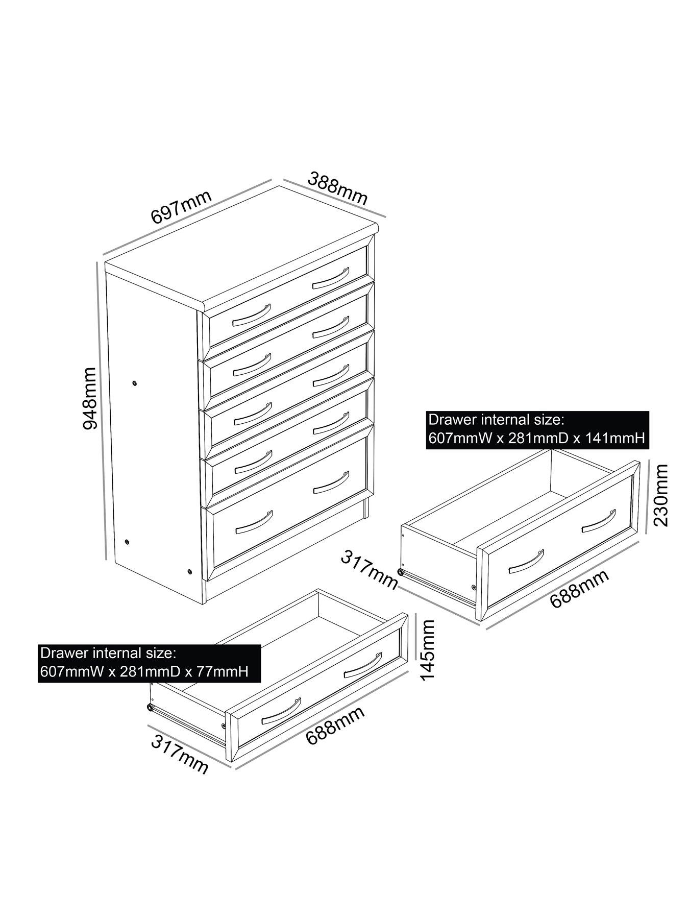 Image 6 of 7 of The Very Collection Camberley 5 Graduated Drawer Chest