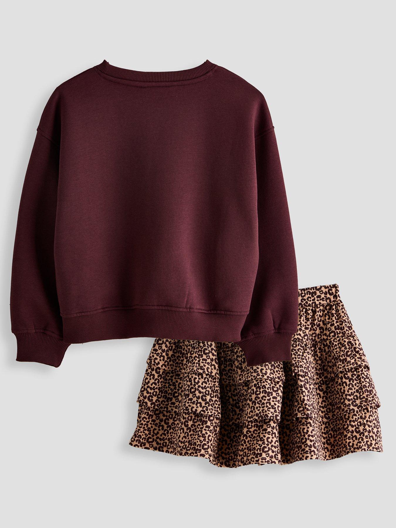 Image 2 of 5 of The Very Collection Girls' Sweatshirt Top &amp; Tiered Skirt Outfit Set (3 - 16 years) - Print