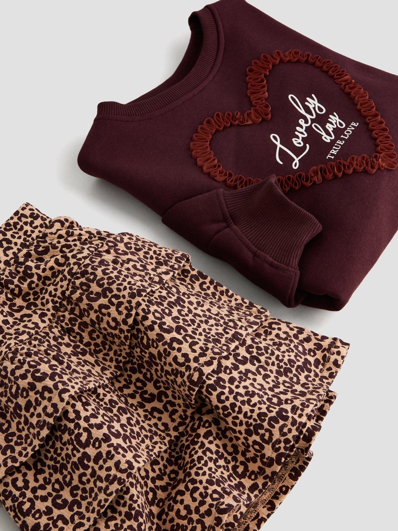 Image 3 of 5 of The Very Collection Girls' Sweatshirt Top &amp; Tiered Skirt Outfit Set (3 - 16 years) - Print