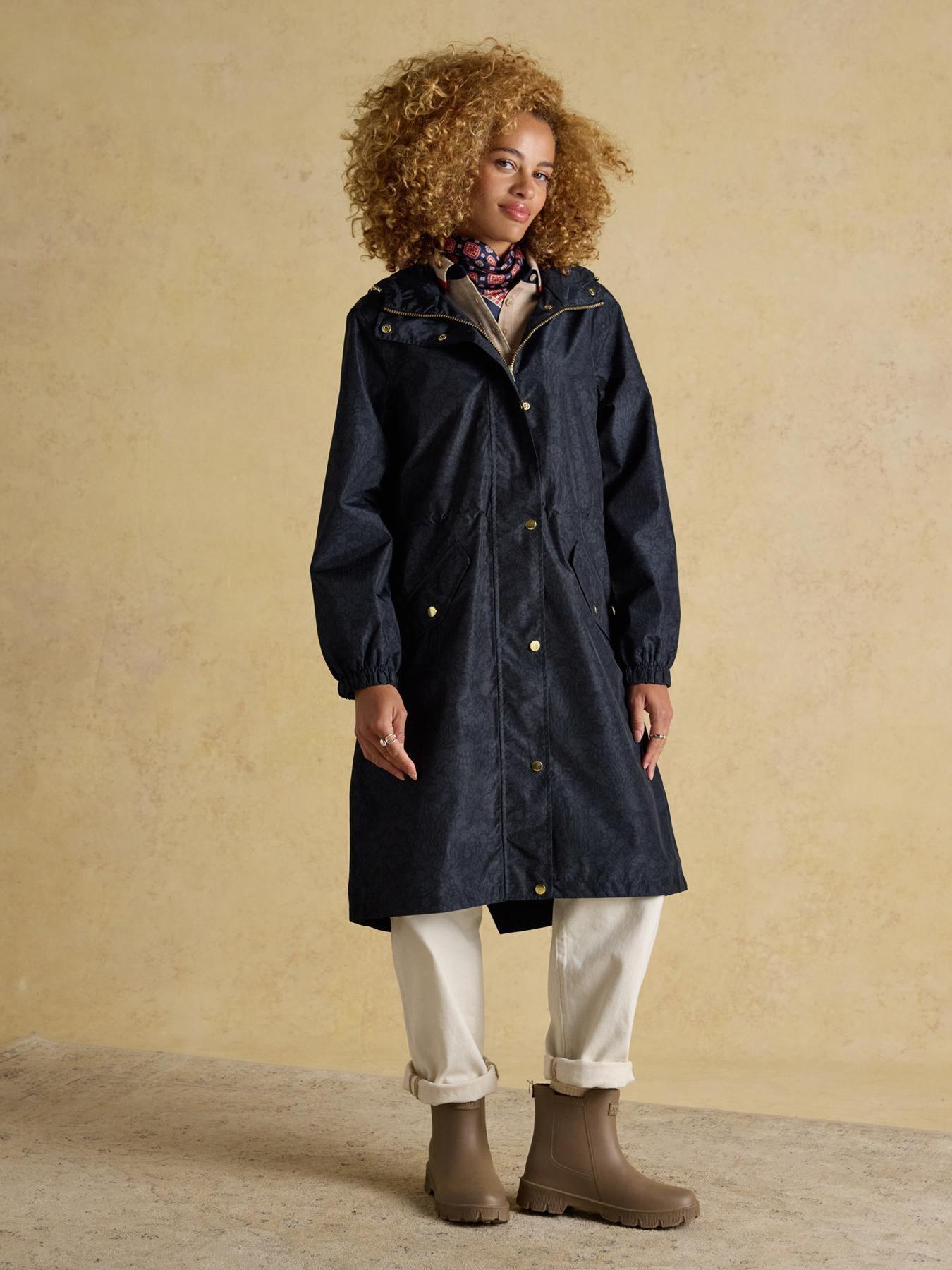 Image 1 of 7 of Joules Holkham Waterproof Packable Raincoat With Hood &nbsp;- Blue