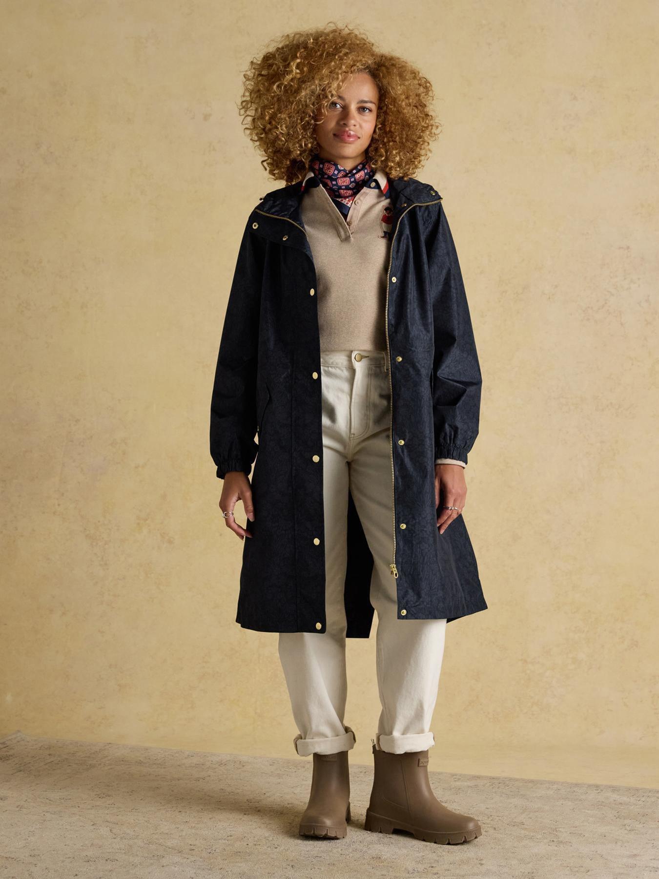 Image 3 of 7 of Joules Holkham Waterproof Packable Raincoat With Hood &nbsp;- Blue
