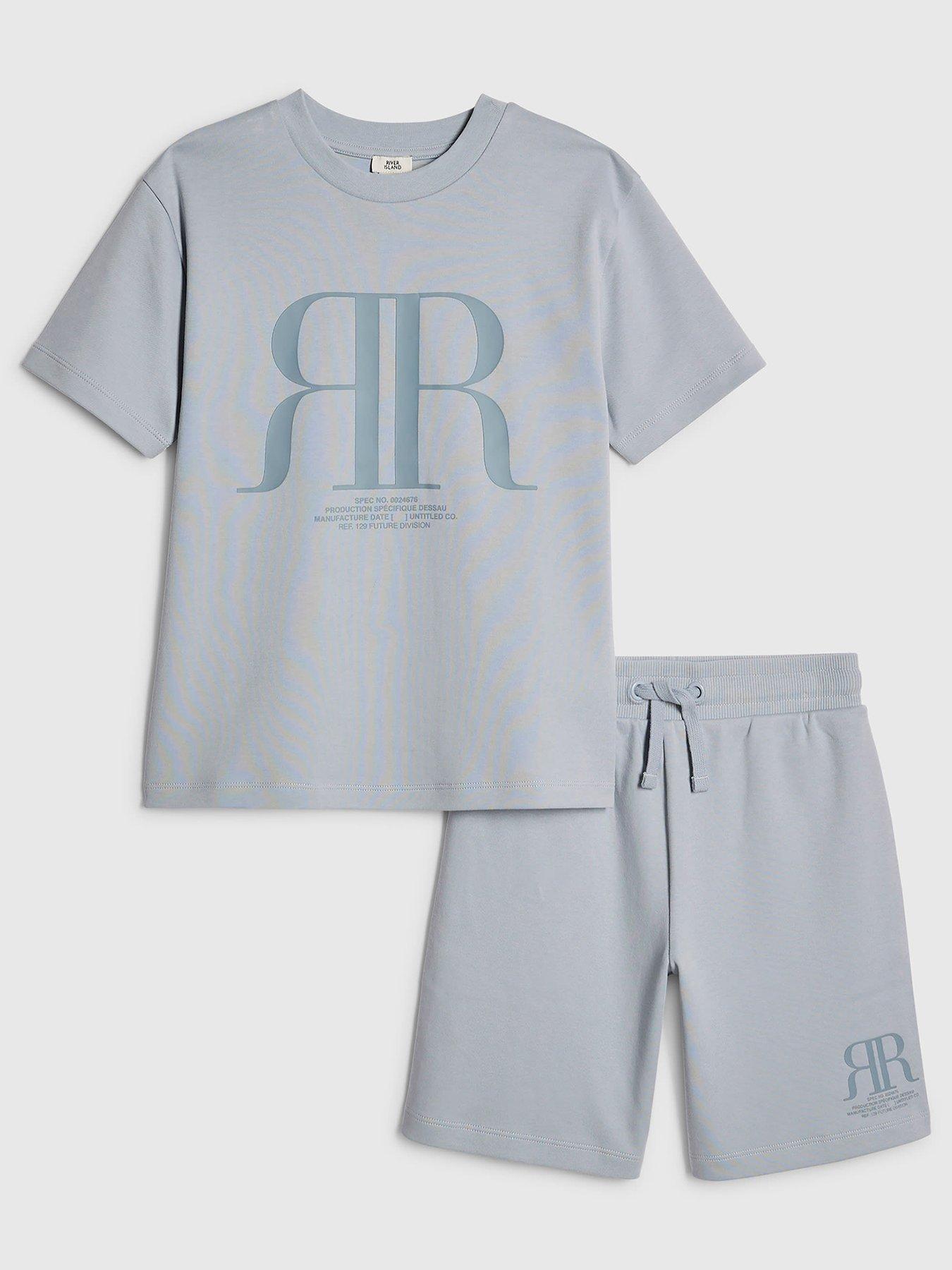 river-island-older-boys-rr-t-shirt-and-shorts-set-blue