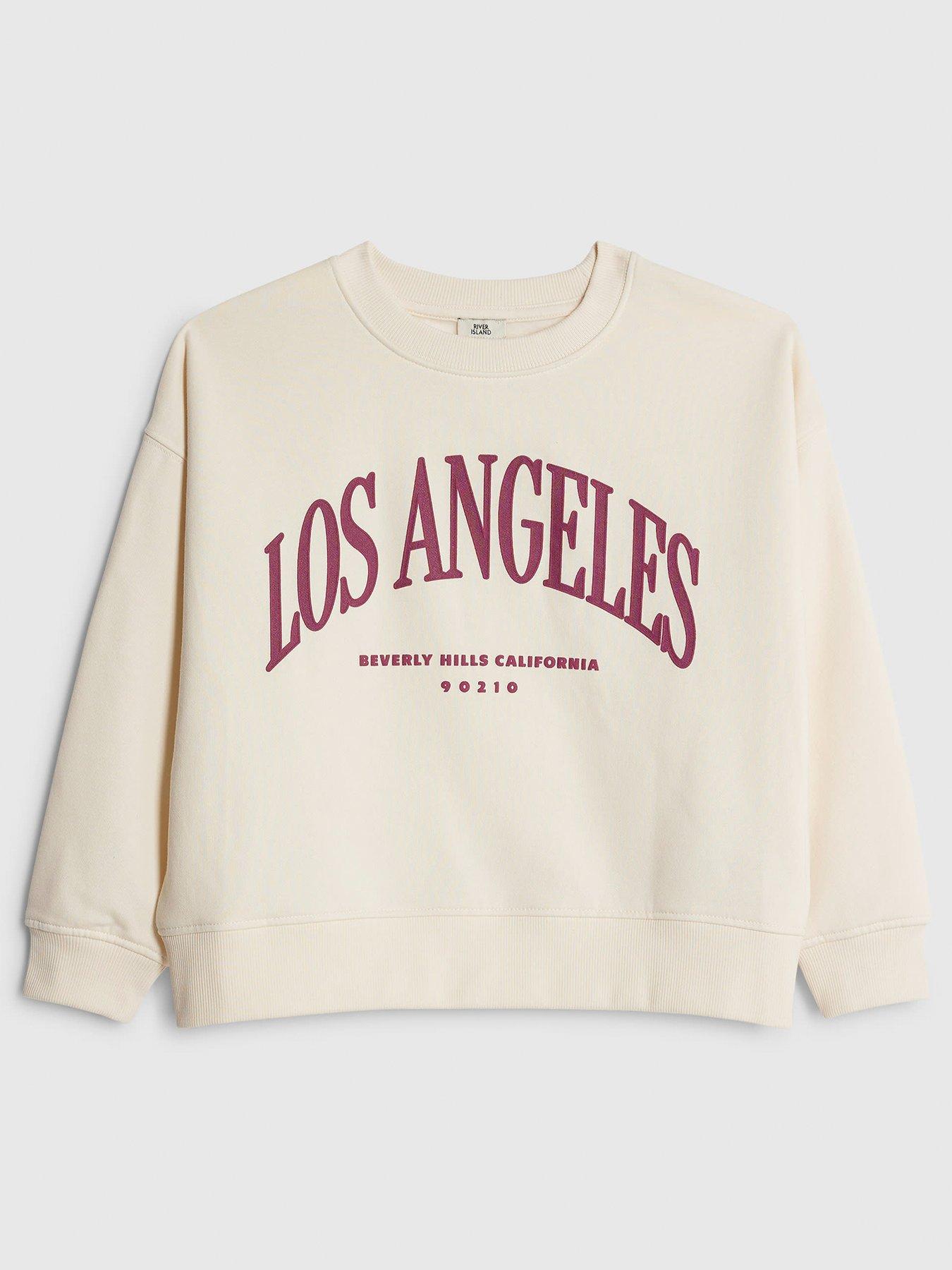 River Island Older Girls Los Angeles Sweat Top - Cream