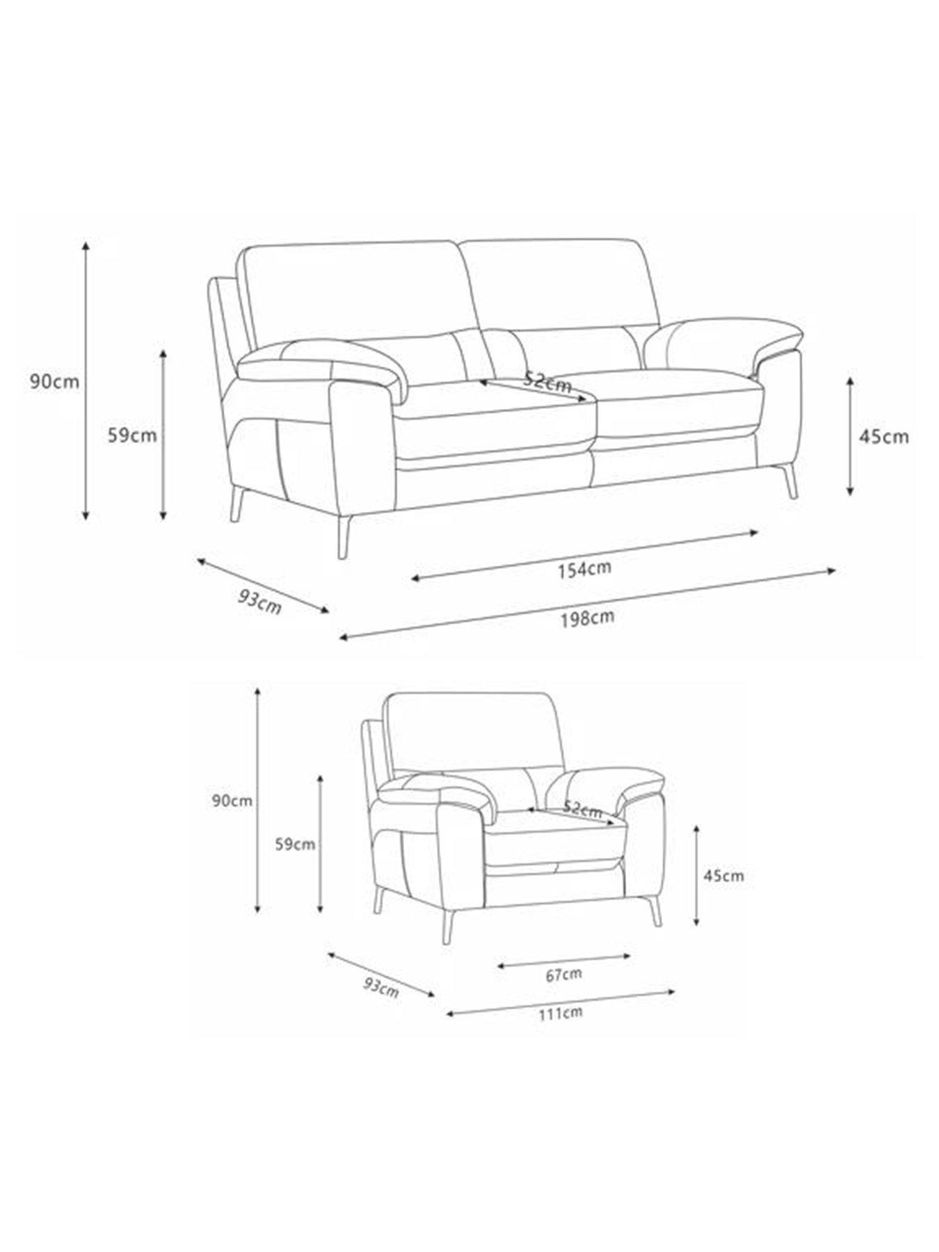 Image 6 of 6 of The Very Collection Lesta Leather 3 Seater + Chair