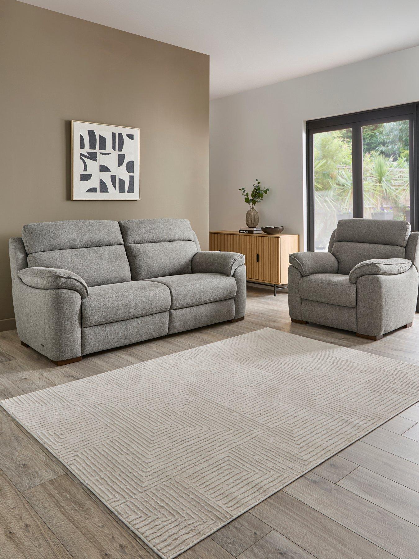 Image 1 of 7 of The Very Collection Sander Fabric 3 Seater + Chair