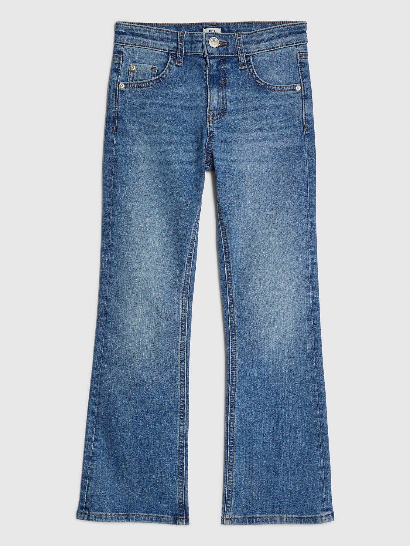 river-island-older-girls-flared-jeans-bluefront
