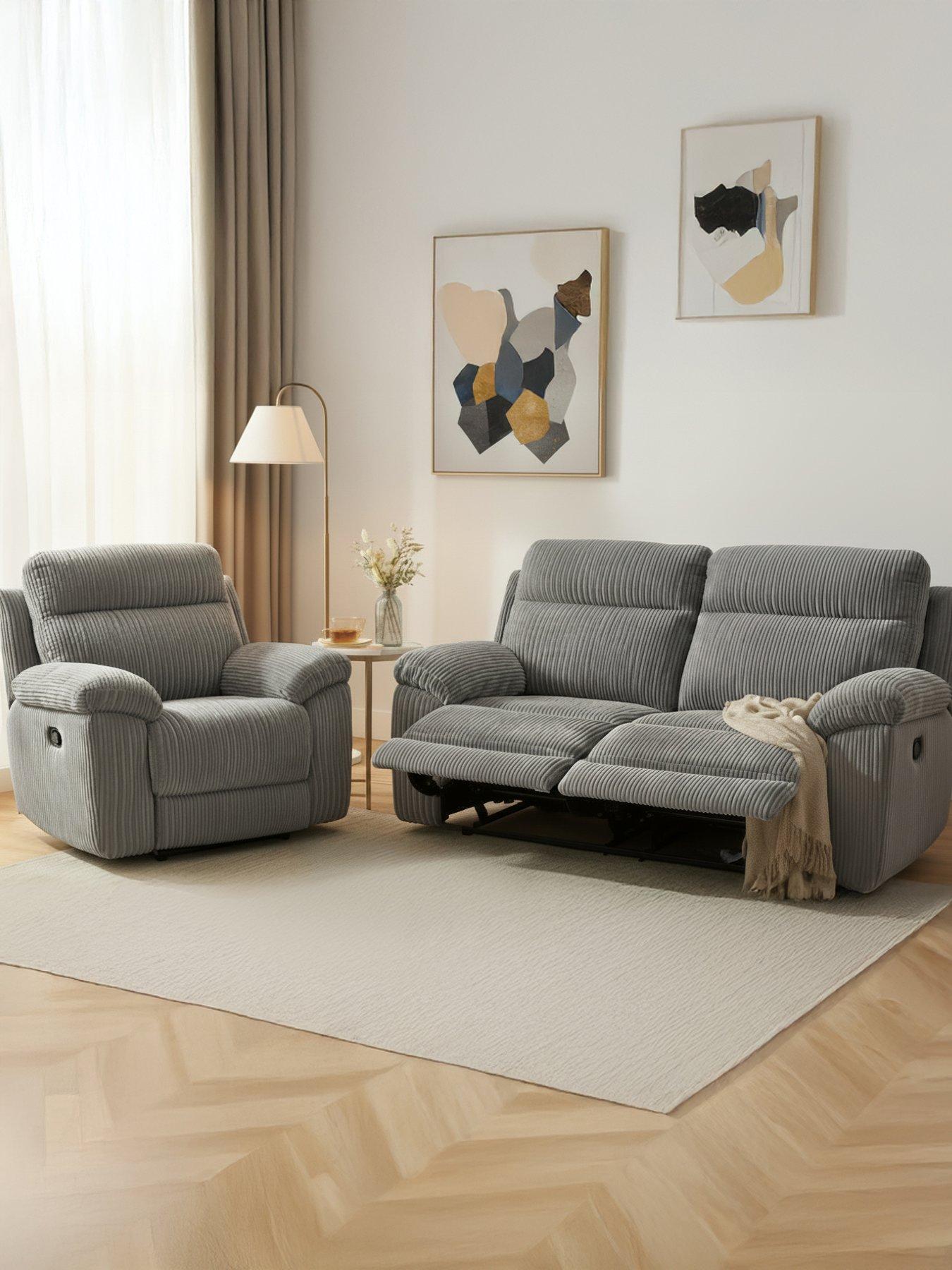 Image 1 of 7 of The Very Collection Baron Fabric 3 Seater + Chair