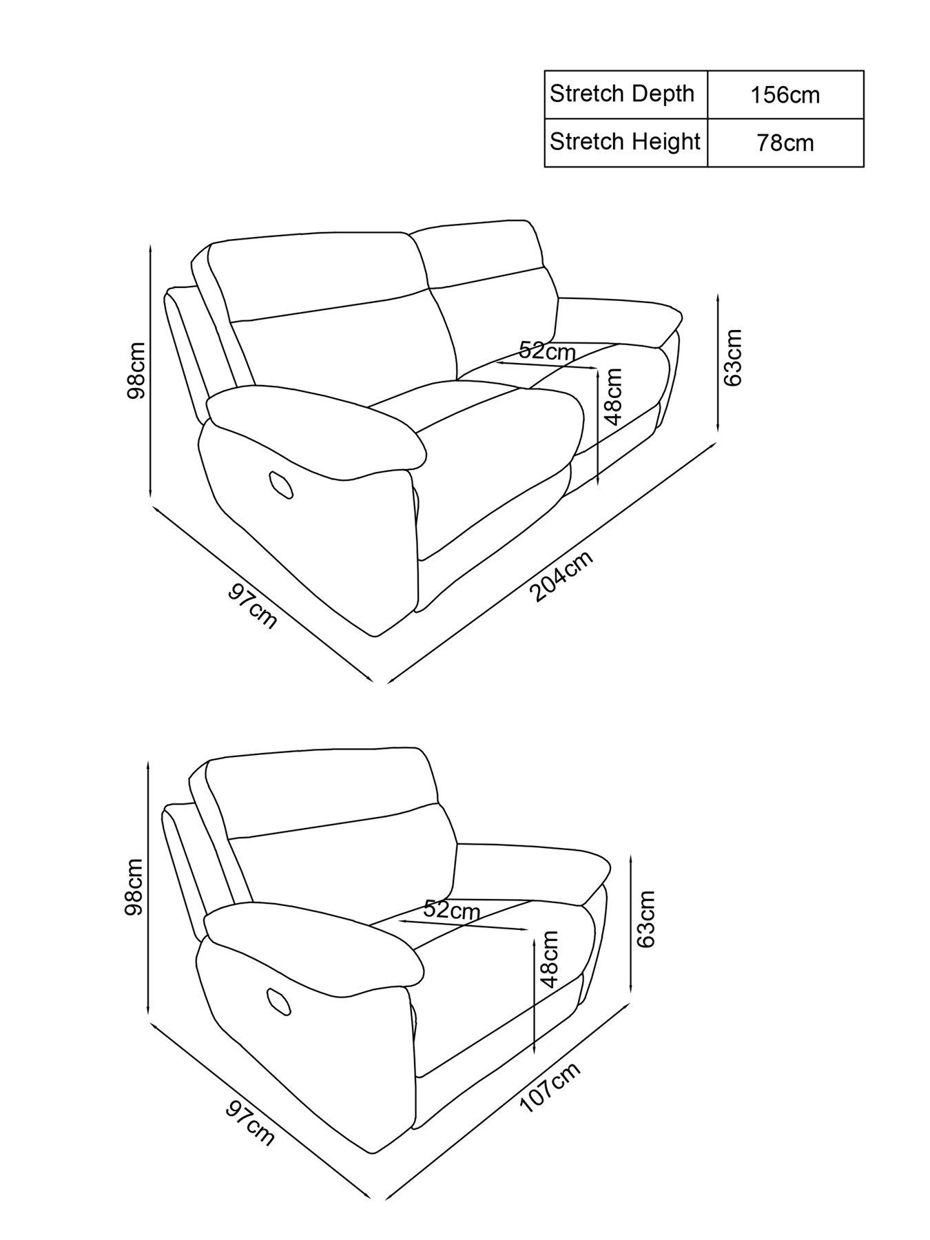 Image 7 of 7 of The Very Collection Baron Fabric 3 Seater + Chair