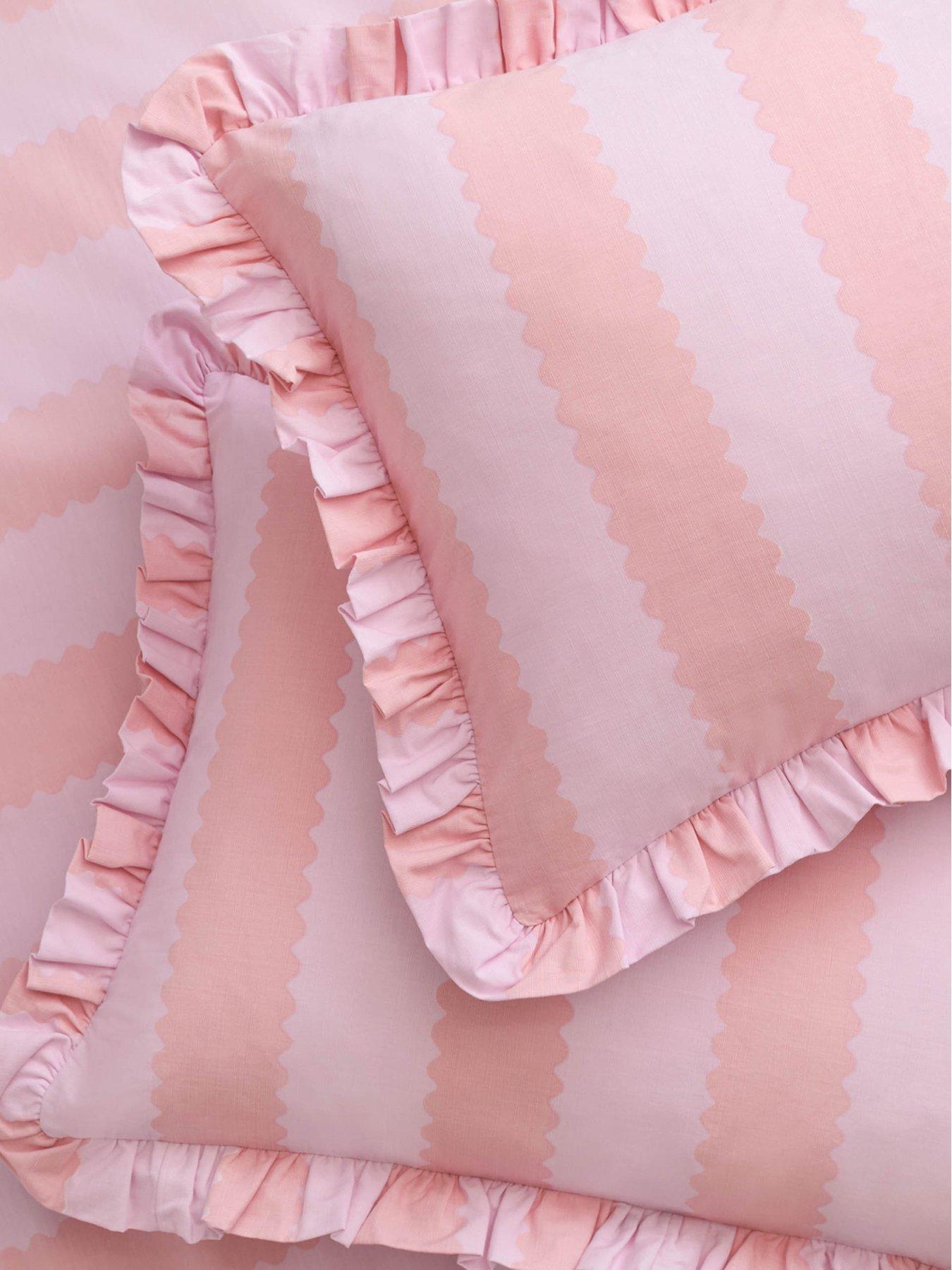 Image 4 of 4 of Wylder Birdie Stripe Pillowcase Pairs Pink/Raspberry