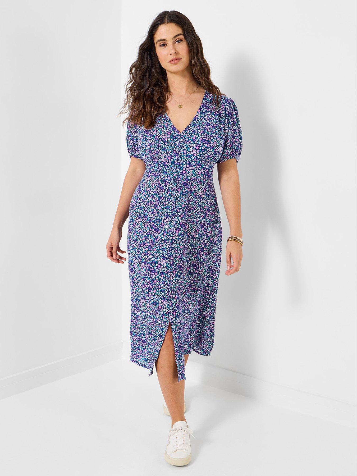 Joe Browns Penelope Ditsy Print Midi Dress - Purple