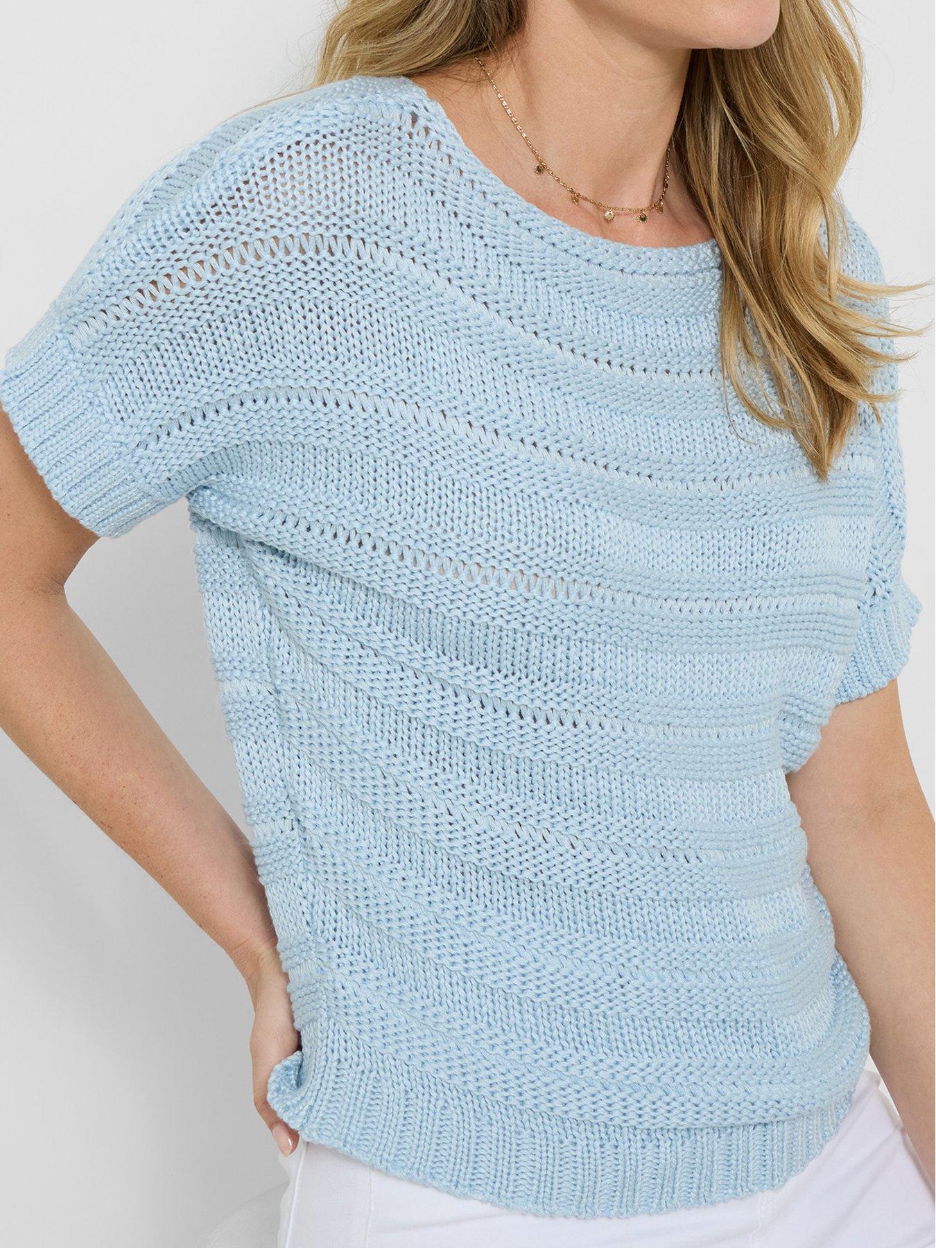 joe-browns-summer-days-short-sleeve-knitted-jumper-blueoutfit