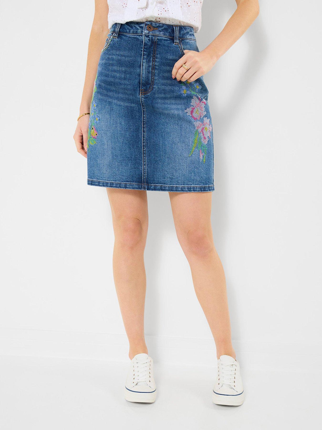 joe-browns-dalia-embroidered-denim-mini-skirt-bluefront