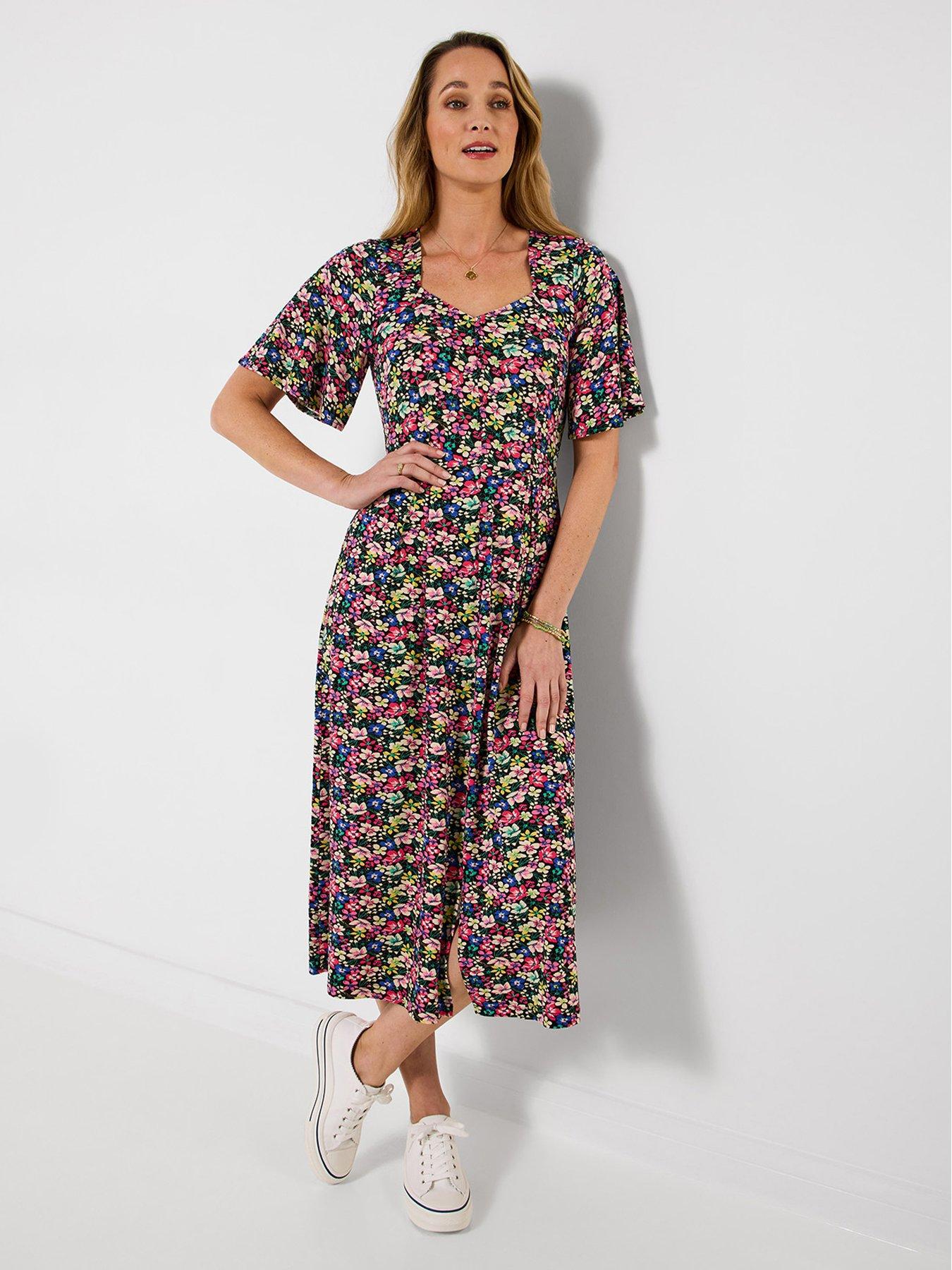 Image 1 of 5 of Joe Browns Fabulous Floral Jersey Dress - Black