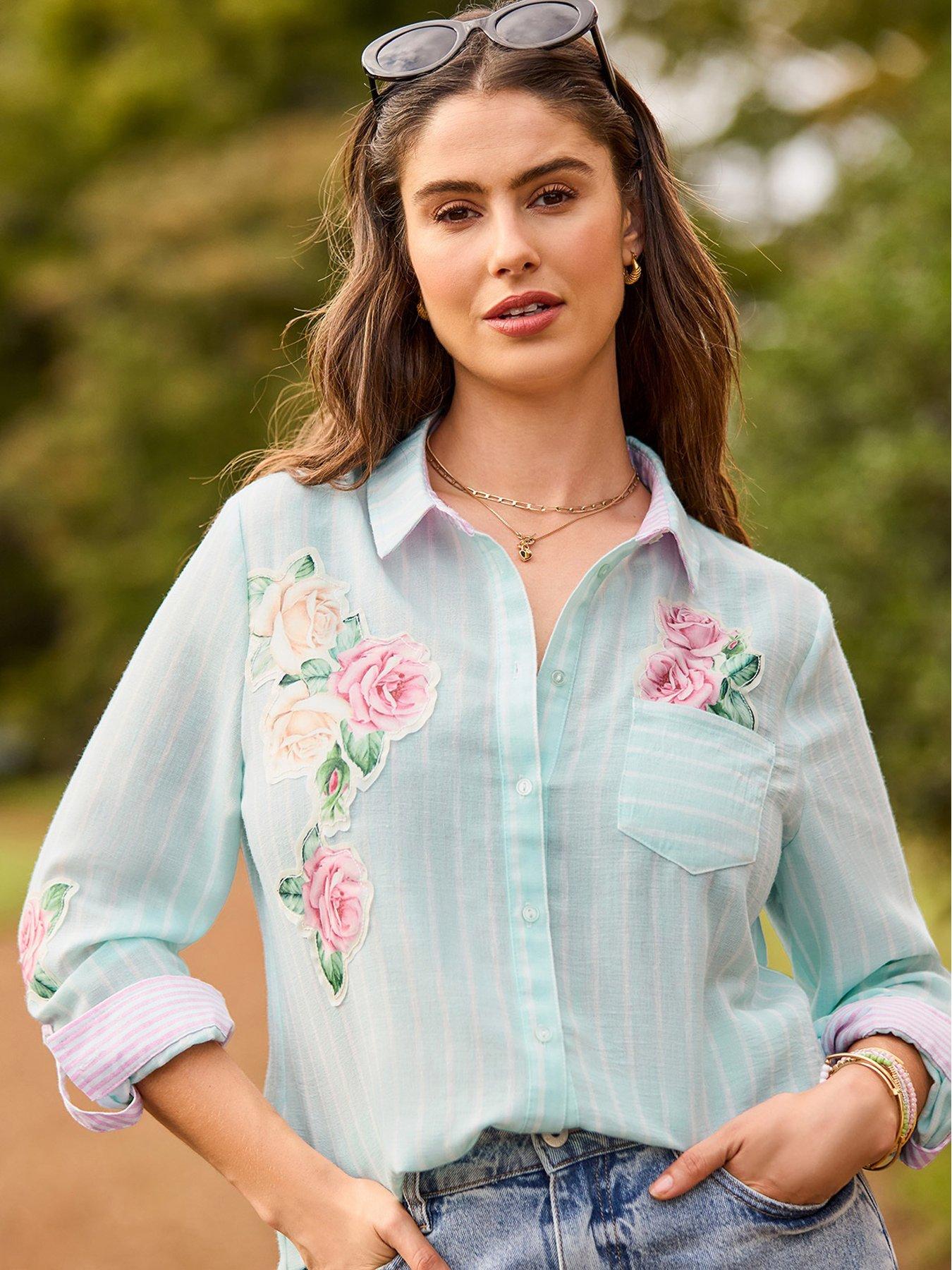 Joe Browns Vintage Roses Applique Shirt