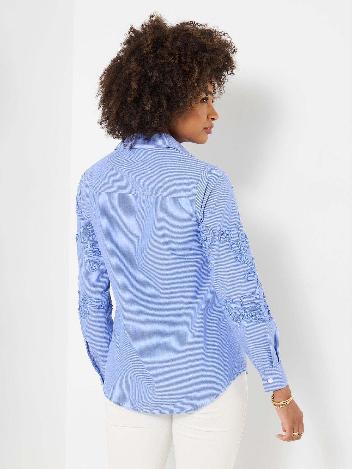 Image 3 of 6 of Joe Browns Rebecca Applique Striped Shirt - Blue