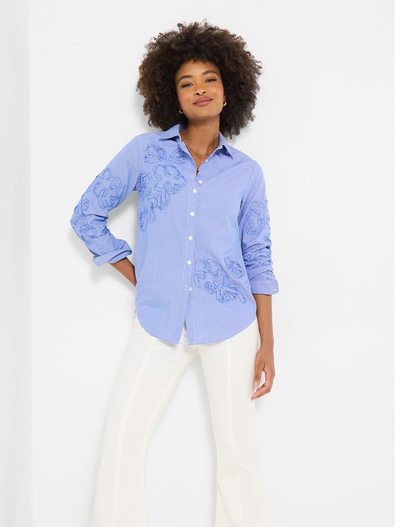 Image 4 of 6 of Joe Browns Rebecca Applique Striped Shirt - Blue