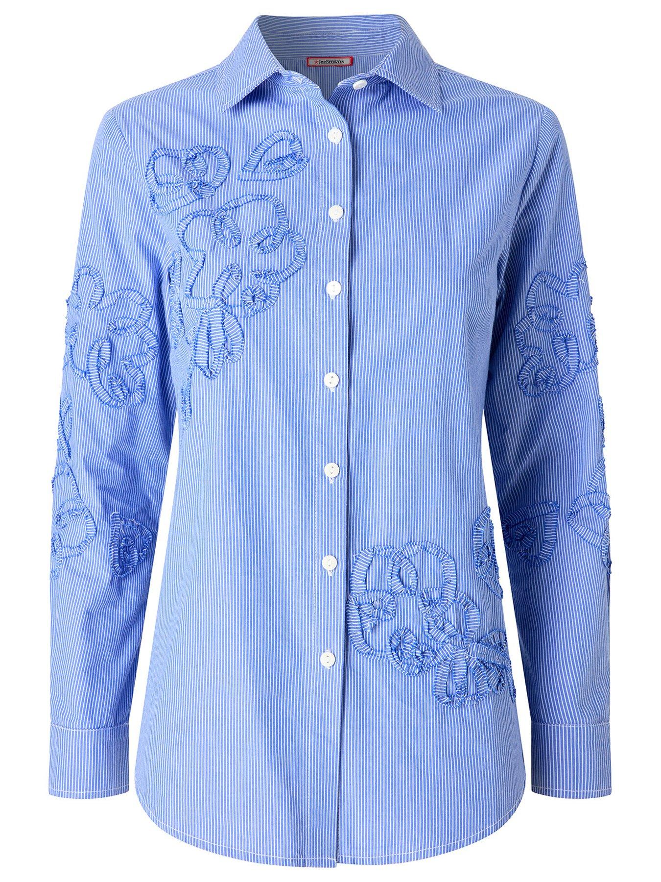 Image 6 of 6 of Joe Browns Rebecca Applique Striped Shirt - Blue