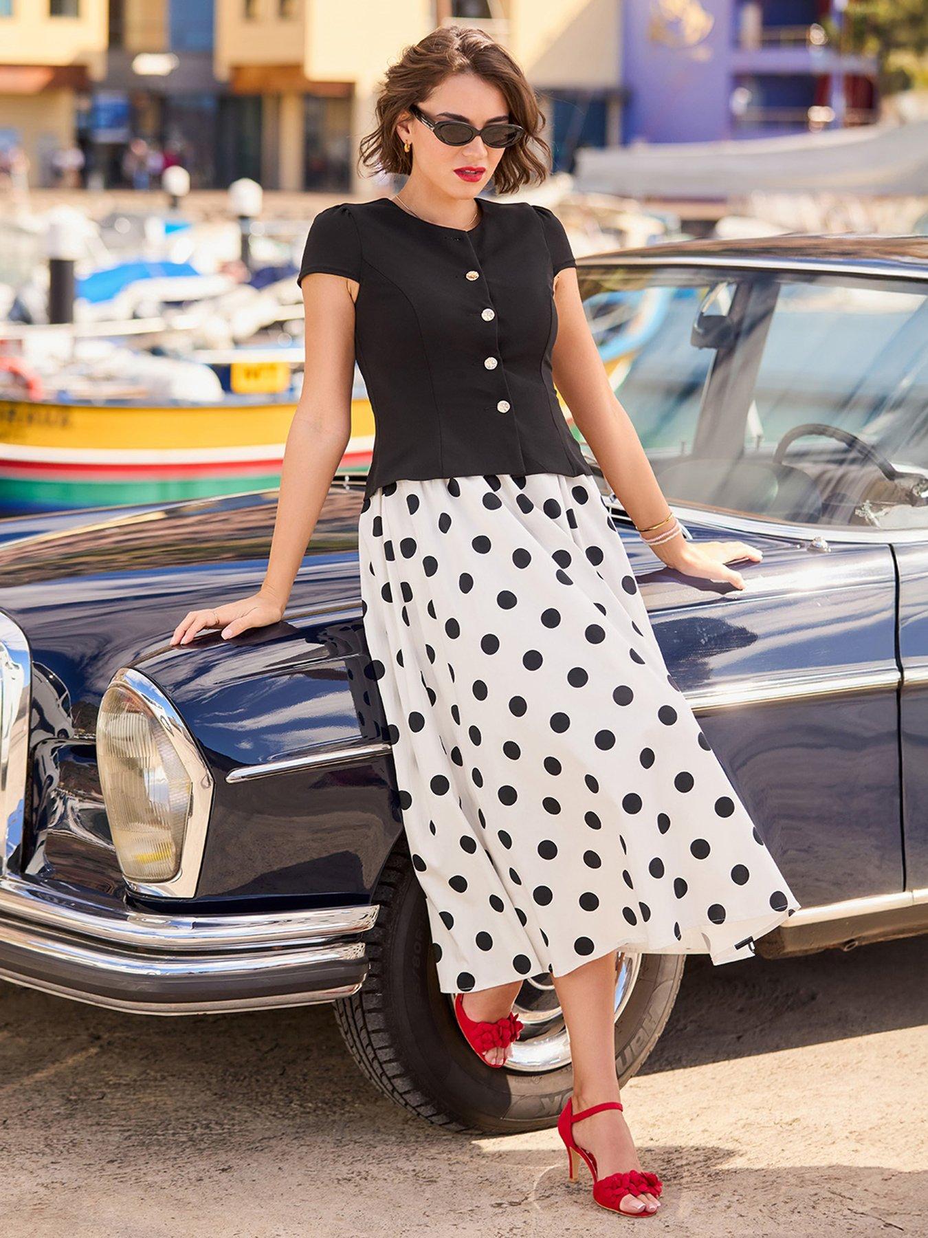 Joe Browns Perfectly Polka Dot 2-In-1 Dress - Black