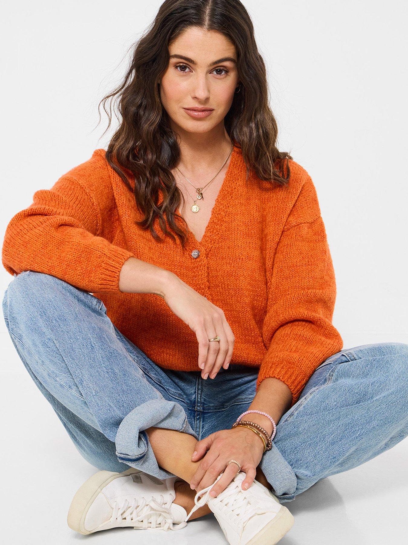 Joe Browns Celia V Neck Cardigan - Orange