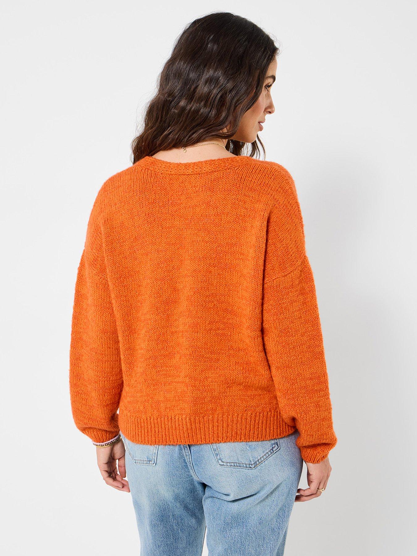 joe-browns-celia-v-neck-cardigan-orangestillFront