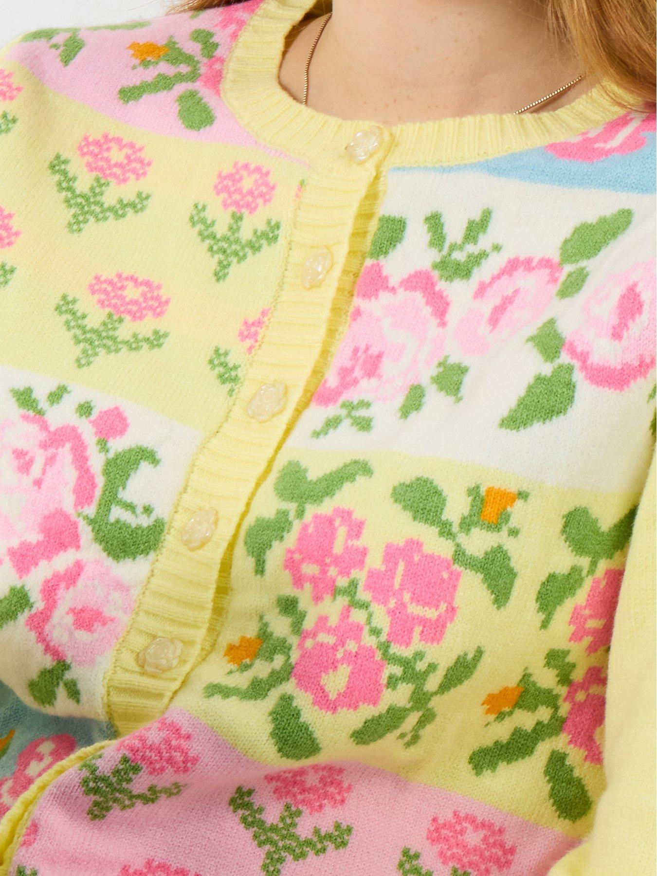 Image 5 of 6 of Joe Browns Felicity Patchwork Floral Cardigan - Yellow