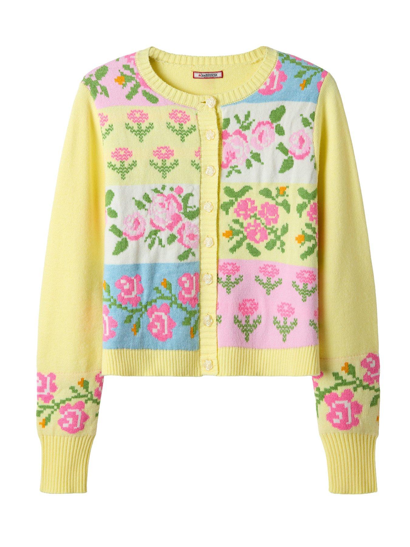 Image 6 of 6 of Joe Browns Felicity Patchwork Floral Cardigan - Yellow