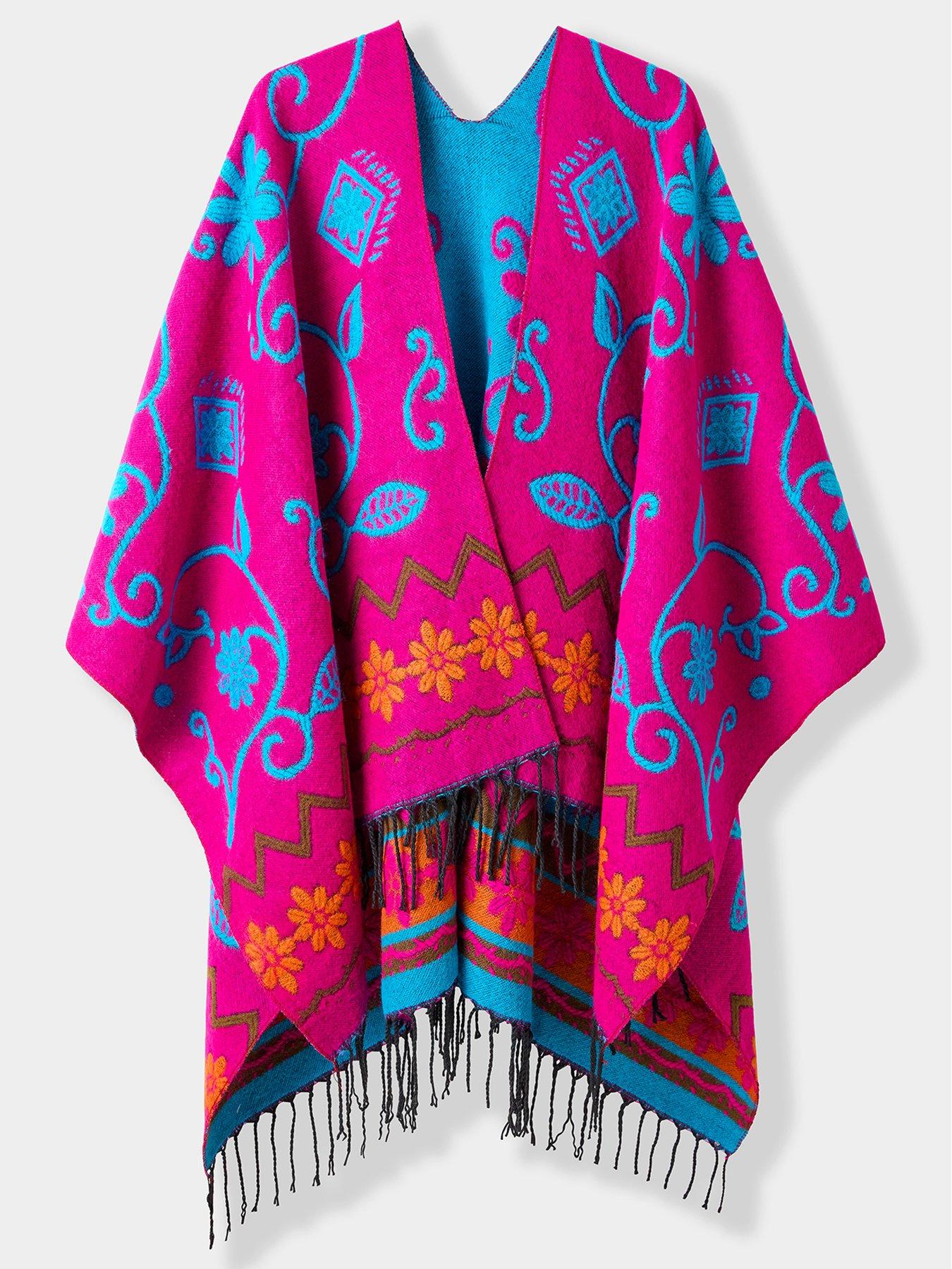 Image 4 of 6 of Joe Browns Warm Breezes Reversible Boho Wrap - Pink