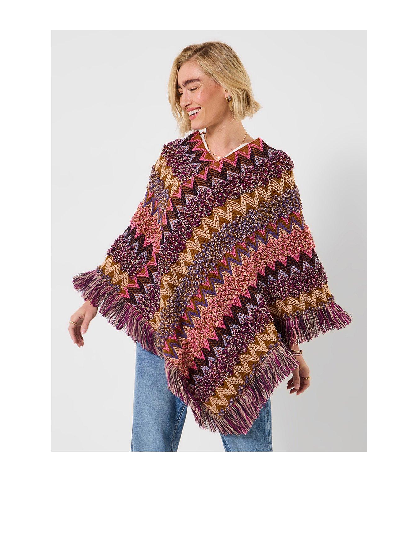 Image 1 of 7 of Joe Browns Free And Funky Knit Poncho - Multi