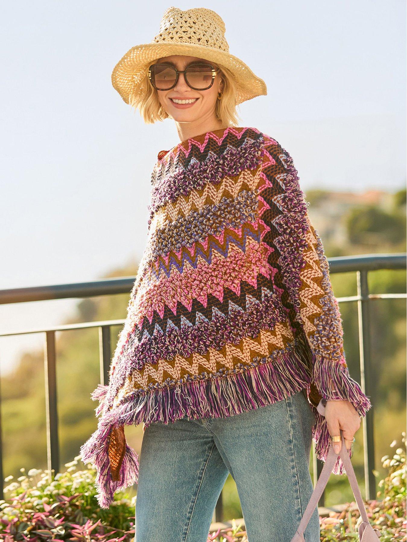 Image 2 of 7 of Joe Browns Free And Funky Knit Poncho - Multi